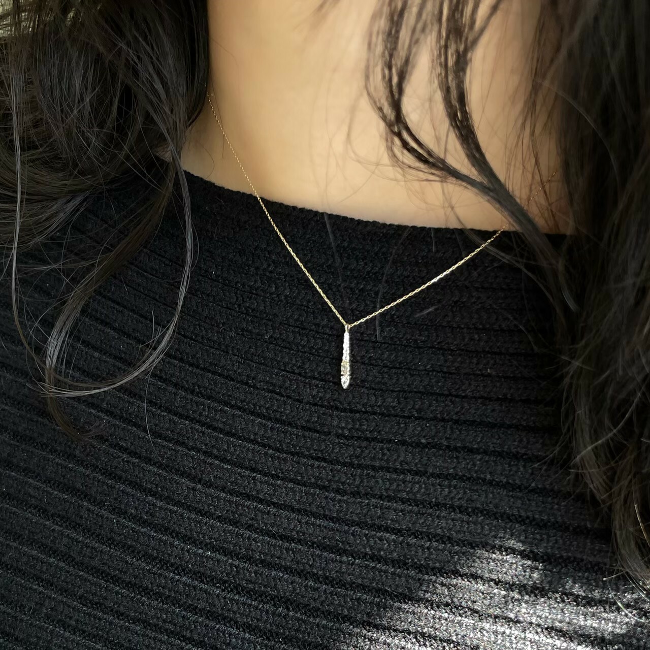 10K/閃耀冰晶墜鍊