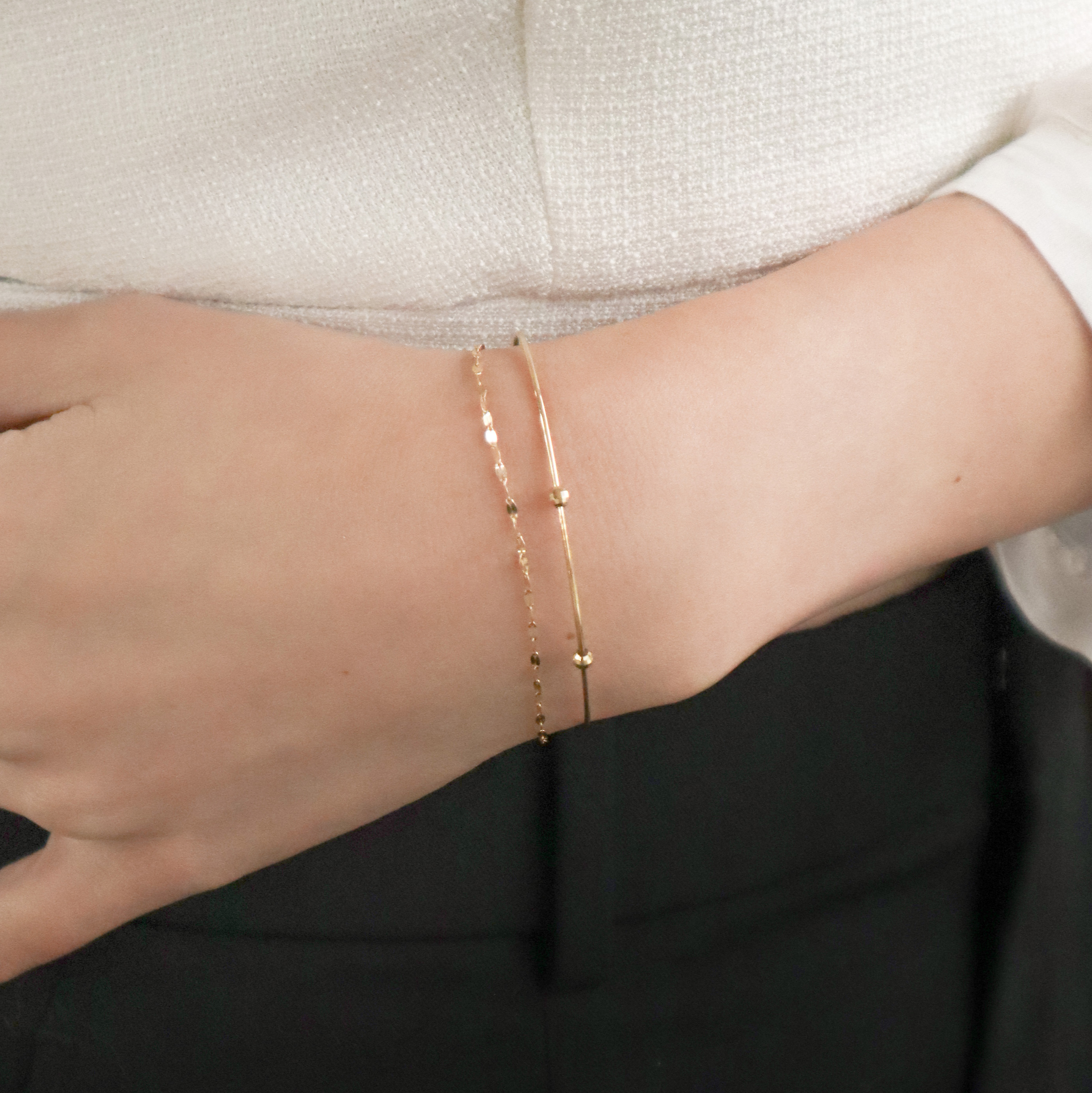 18K/日本設計款系列-獨特雙層手鍊