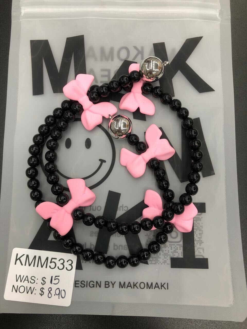 [S] MAKOMAKI RIBBON BAG CHARM,PINK, SMMK81 (SMMK81)