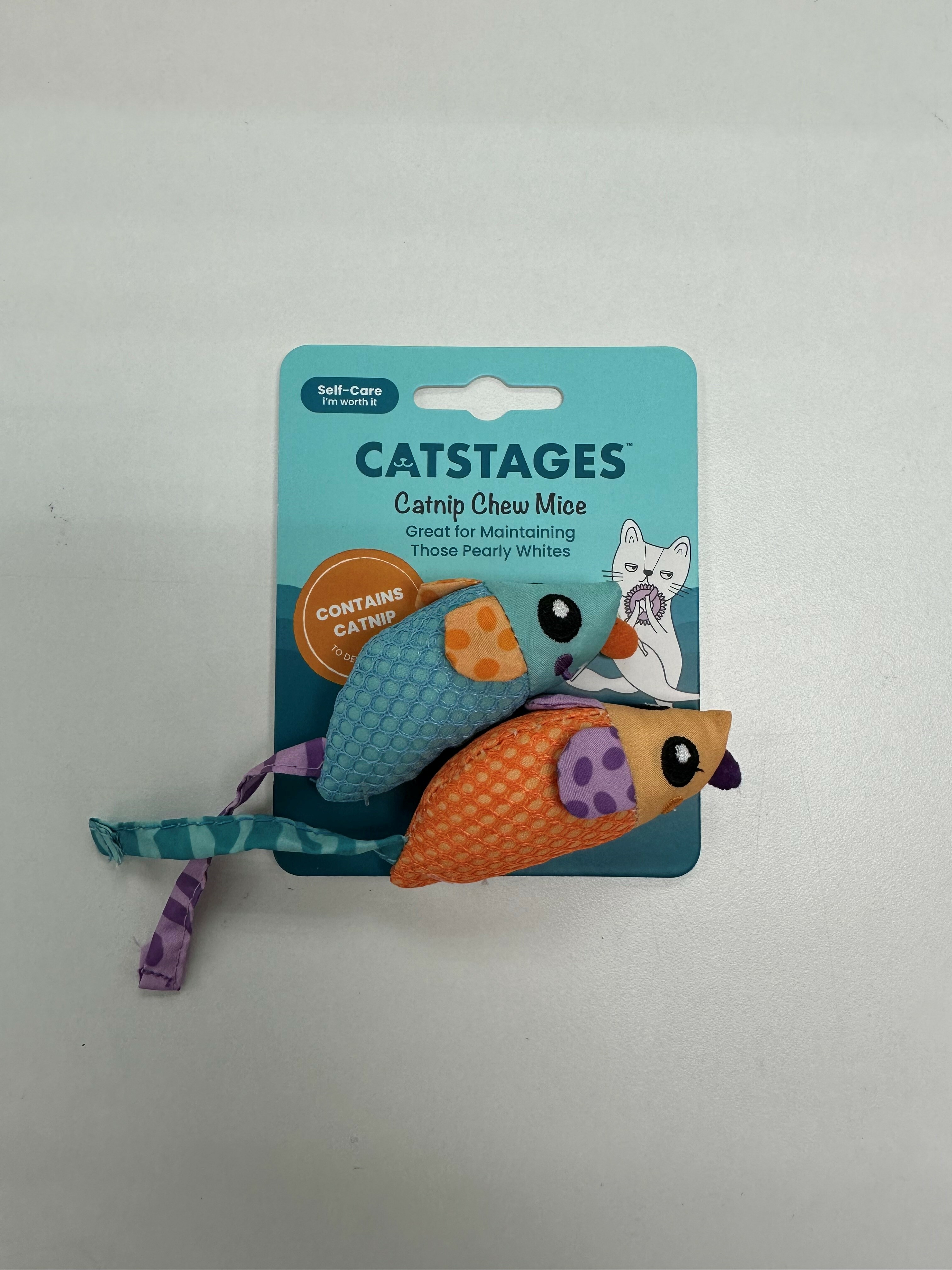 Petstages - 貓草潔牙老鼠玩具 (2隻裝) (全貓種適合)