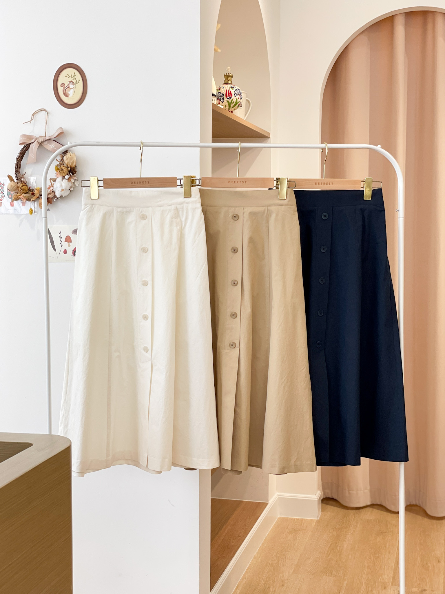 SK463 Victoria Button Long Skirt