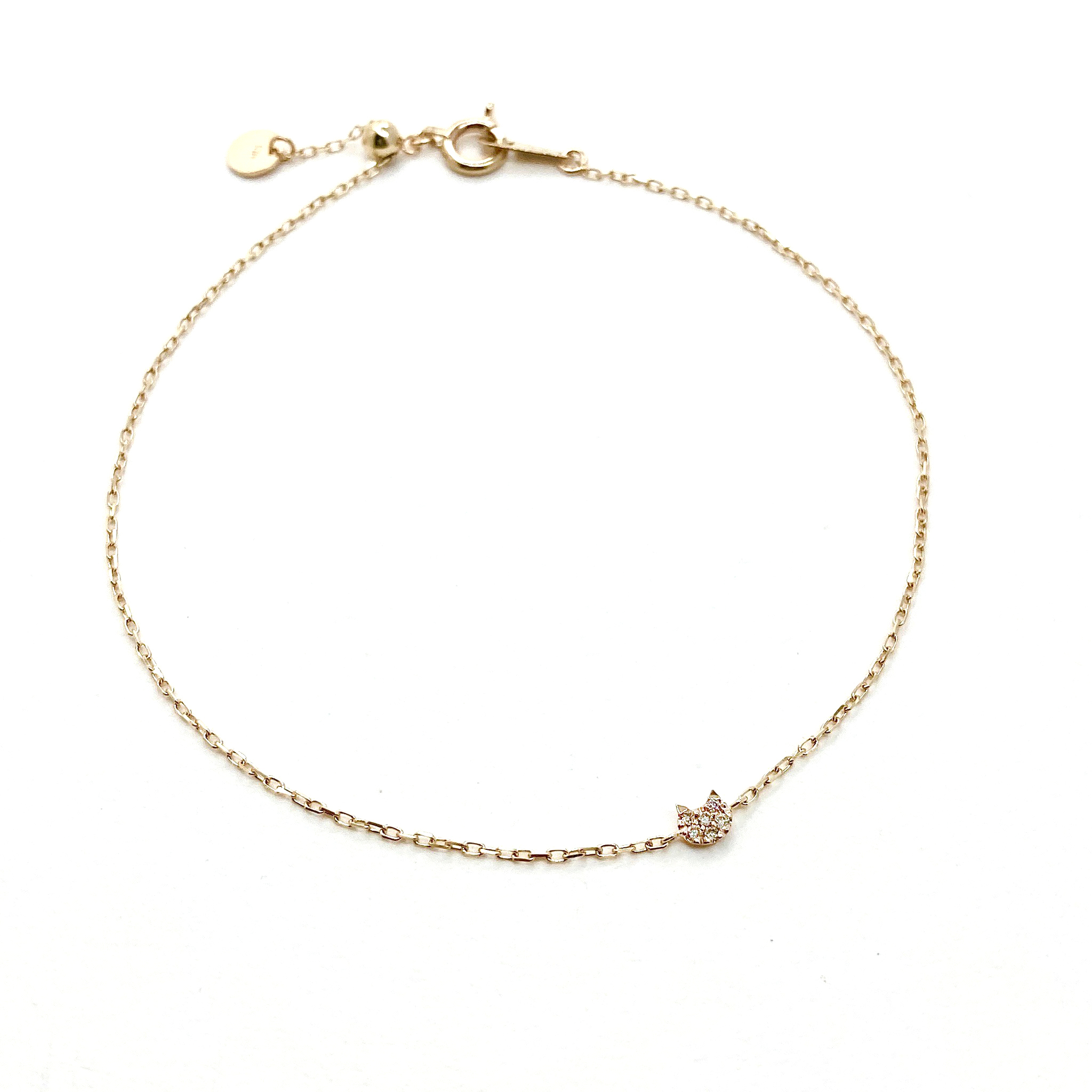 K10 小貓咪鑽石手鍊