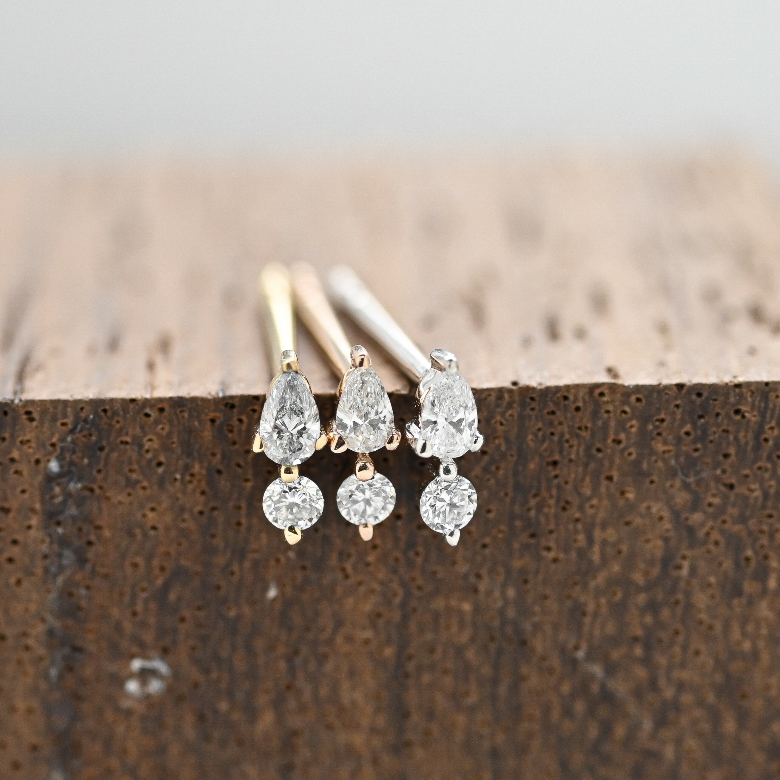 18K Rain Drop Diamond Earring