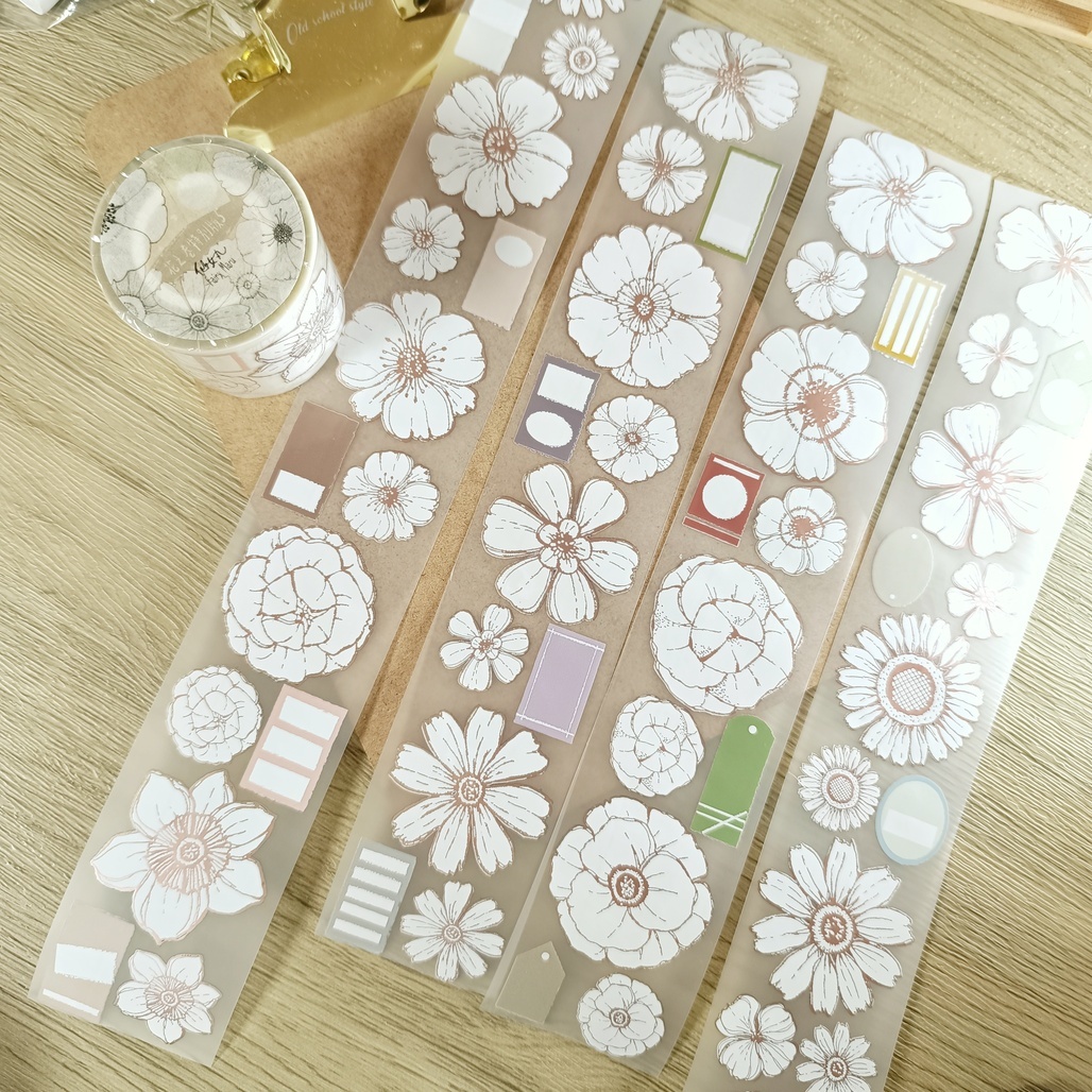 仙女丸Fairy Maru．花之卷特別版5 5cm霧粉金霧面PET膠帶 <整捲/分裝>