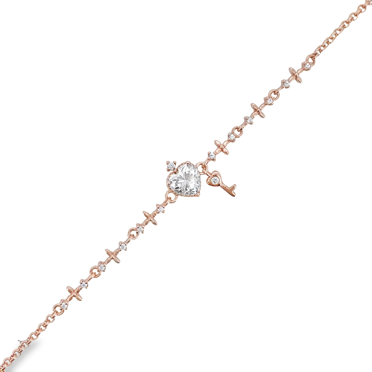 T548愛心鎖鋯石手鍊