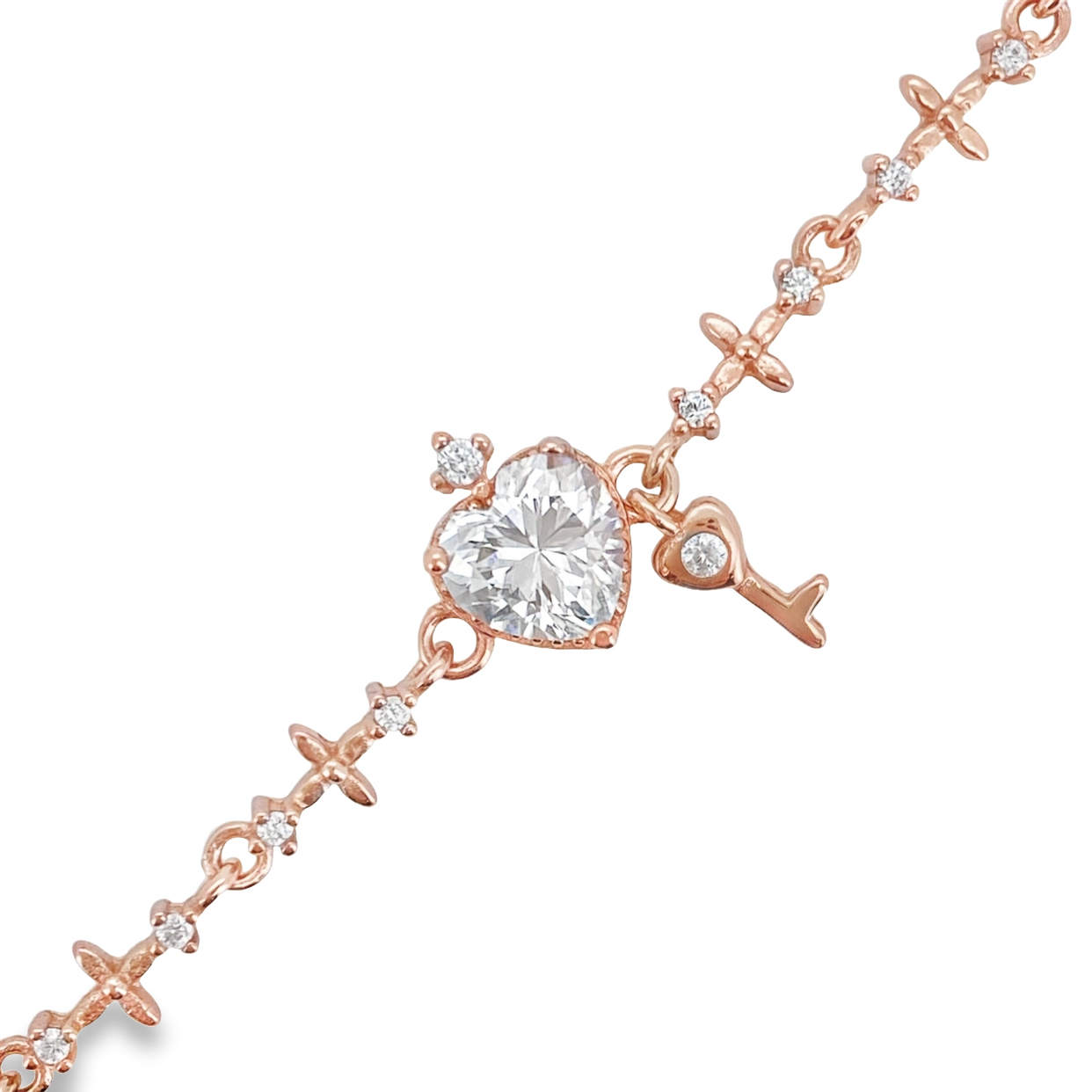 T548愛心鎖鋯石手鍊