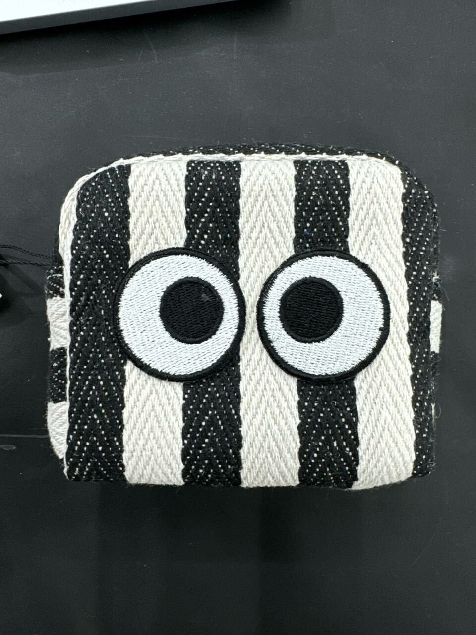 [S] MAKOMAKI GOOGLY EYES COIN POUCH,BLACK, SMMK89 (SMMK89)