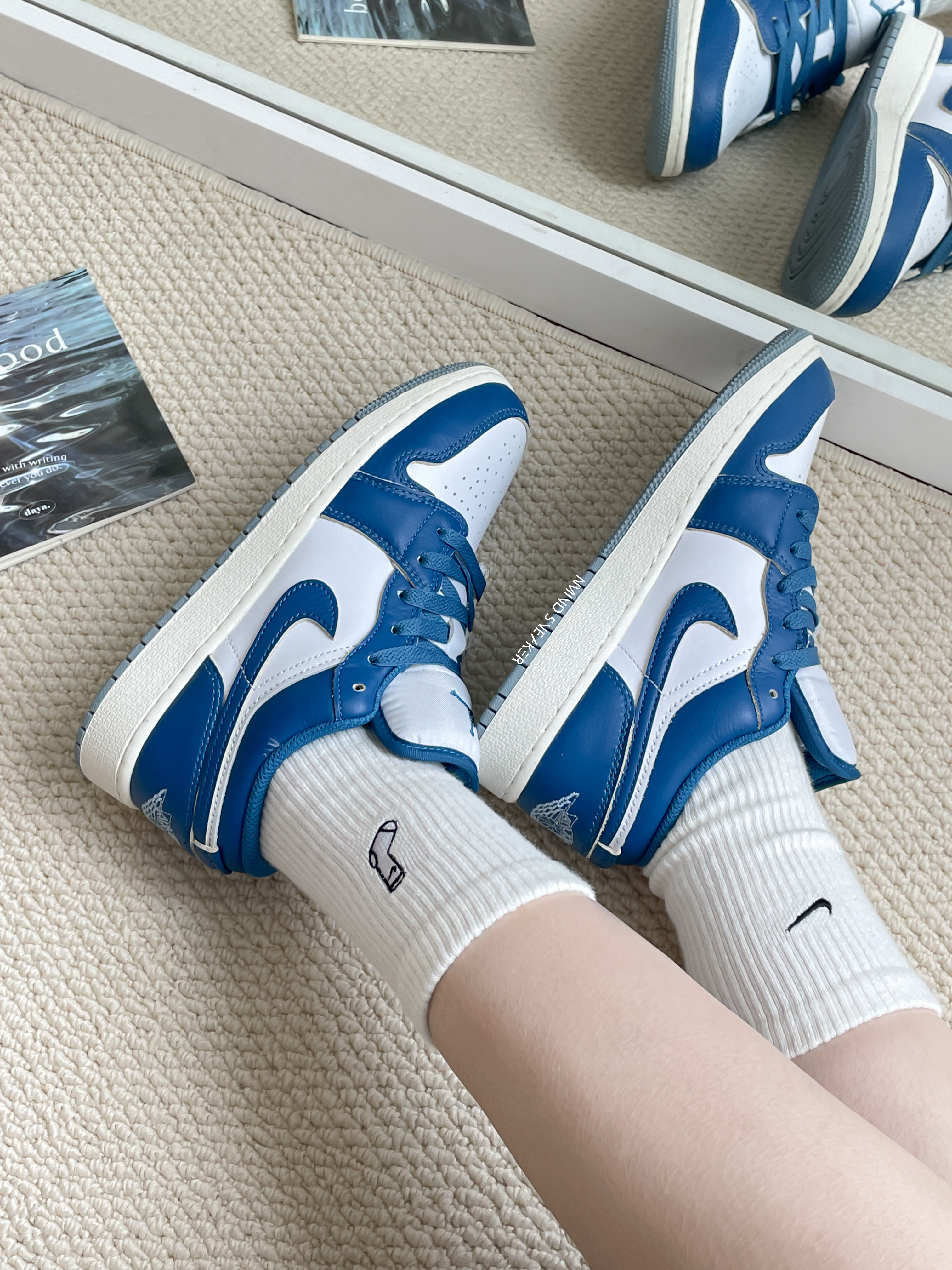 <快速出貨>  Nike Air Jordan 1 Low "Industrial Blue" GS 工裝藍 大童