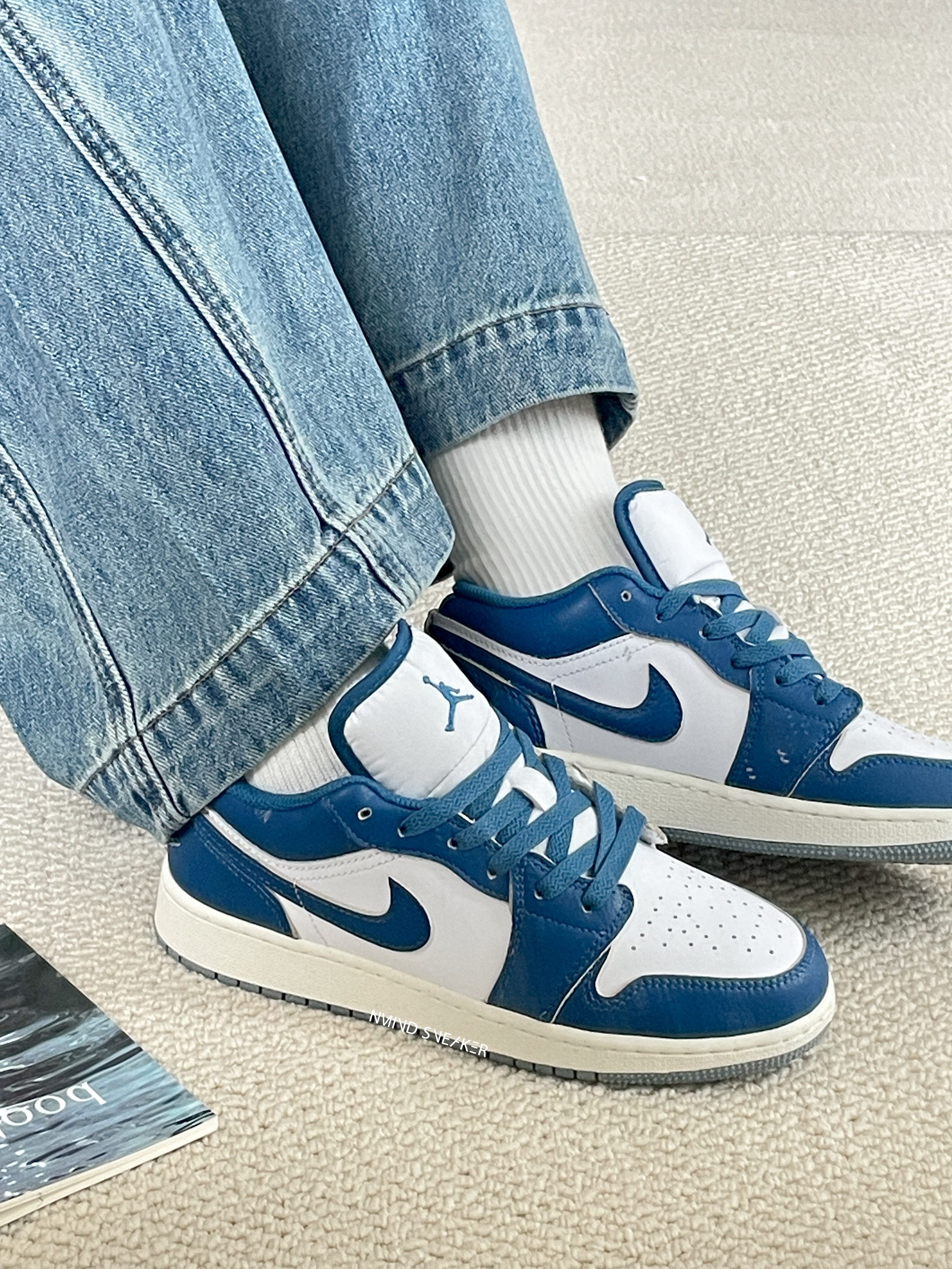 <快速出貨>  Nike Air Jordan 1 Low "Industrial Blue" GS 工裝藍 大童