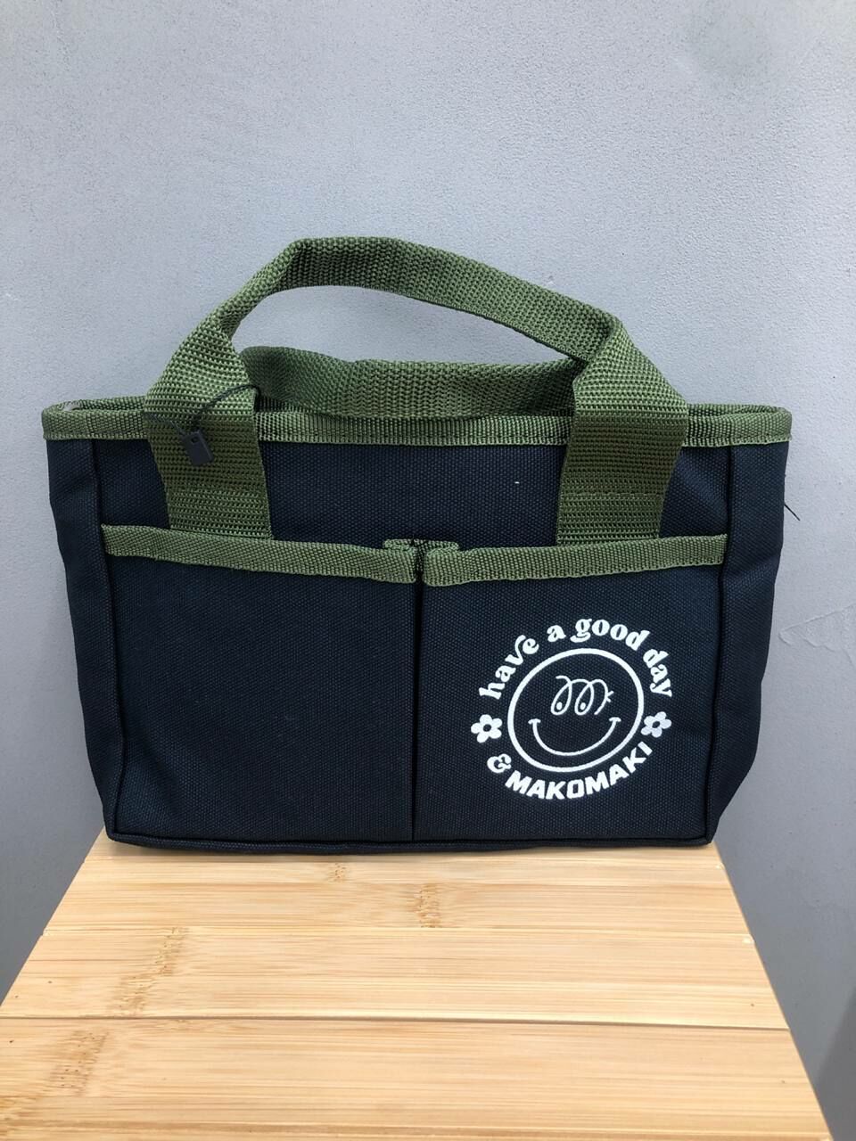 [S] MAKOMAKI SMALL DOUBLE POCKET TOTE BAG,NAVY, SMMK91 [FINAL SALE] (SMMK91)