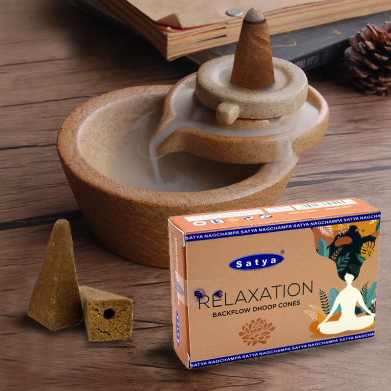 看得見煙霧的香薰-流香爐座【石磨盤款．時來運轉】附送天然倒流香粒｜開運造型設計｜品味倒流煙流動美