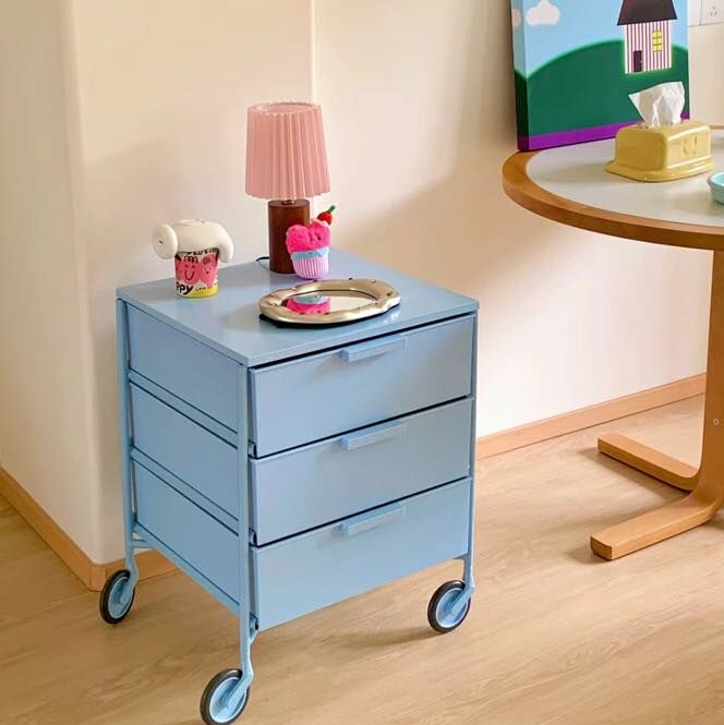 INS可移動奶油風儲物櫃子