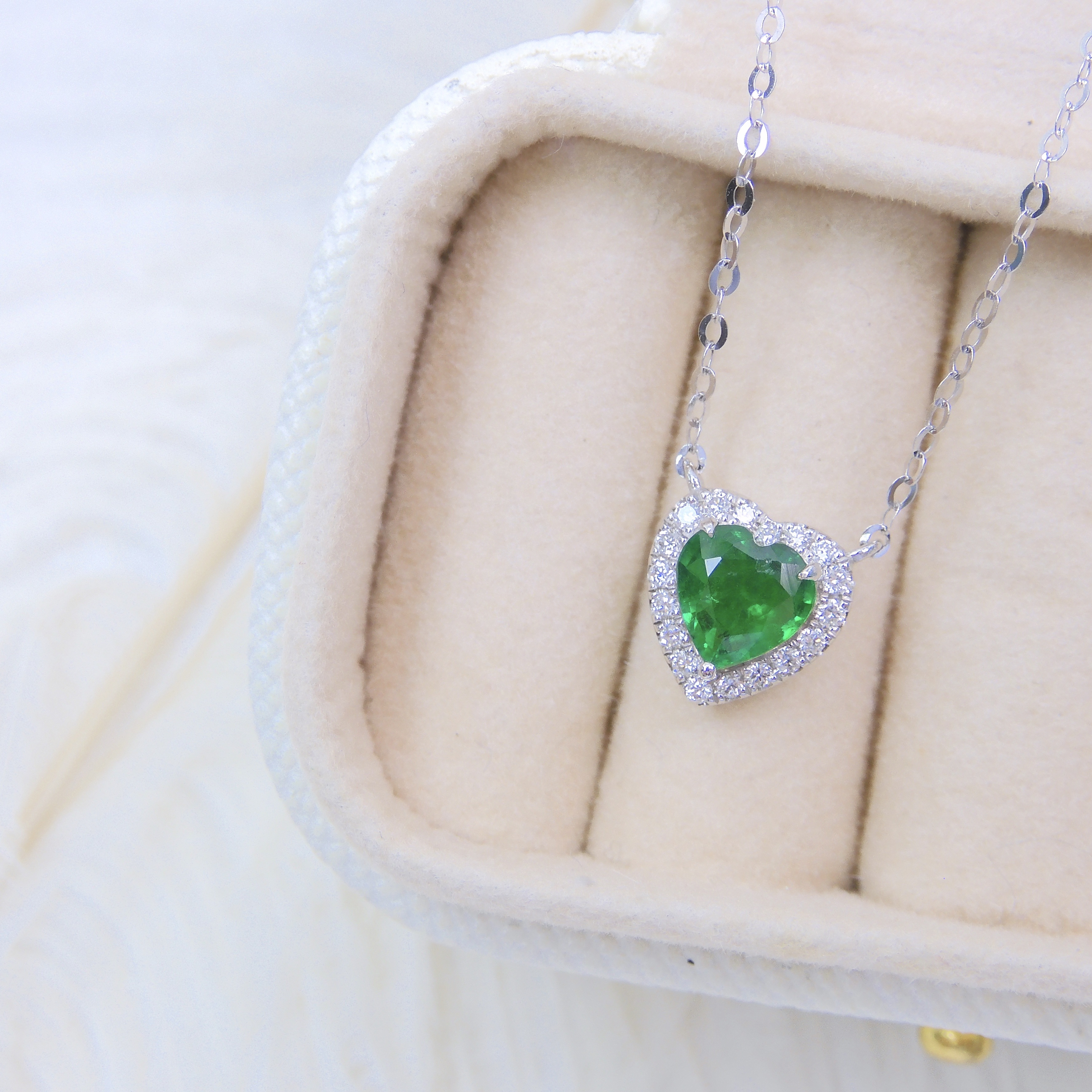 18K金 0.53ct 綠寶石項鏈