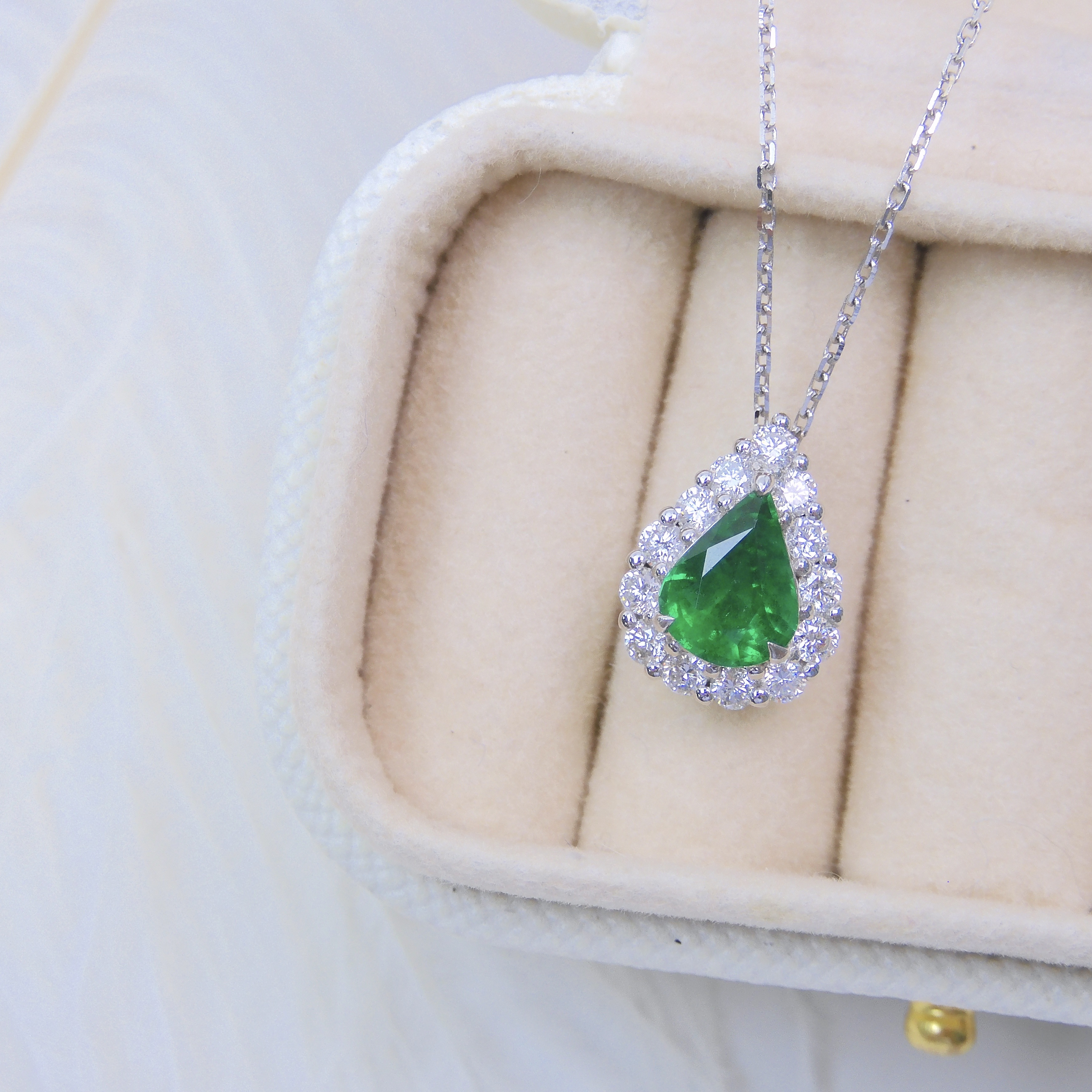 18K金 0.74ct 綠寶石項鏈