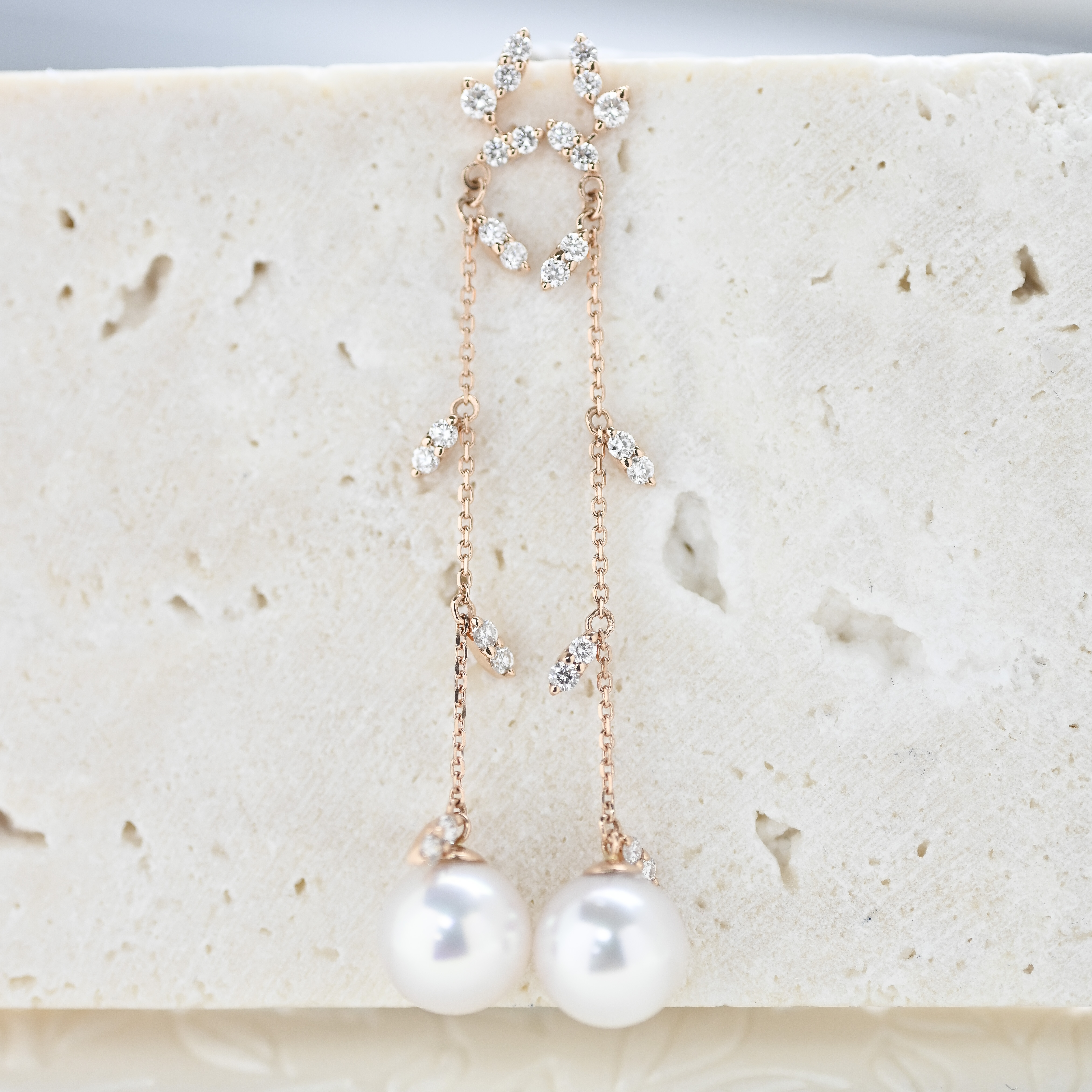 18K Akoya Diamond Earring