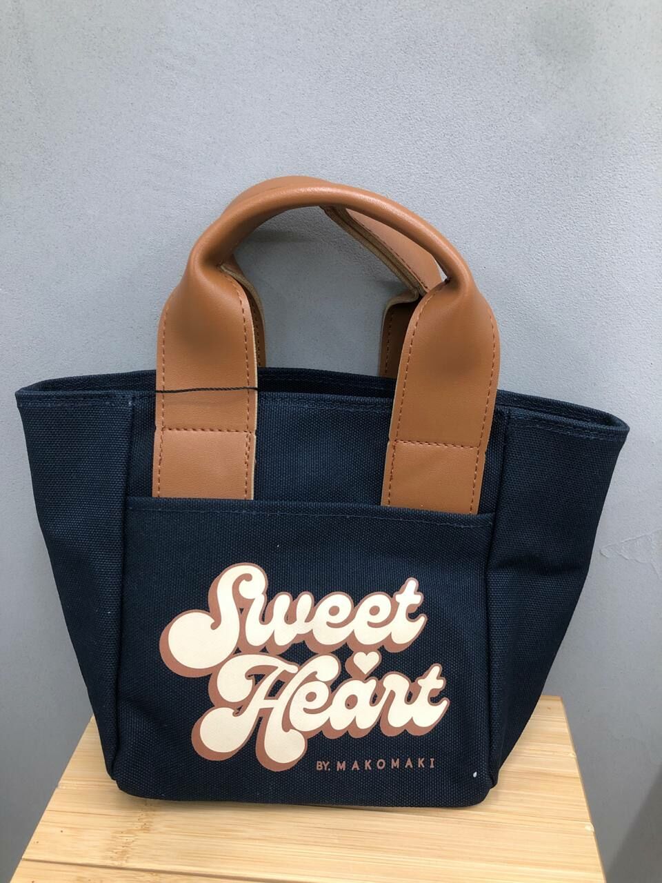 [S] MAKOMAKI SWEET TREAT SMALL TOTE WITH CROSSBODY,NAVY, SMMK108 (SMMK108)