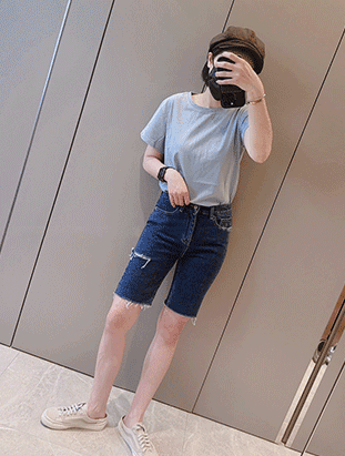 側割破五分馬褲