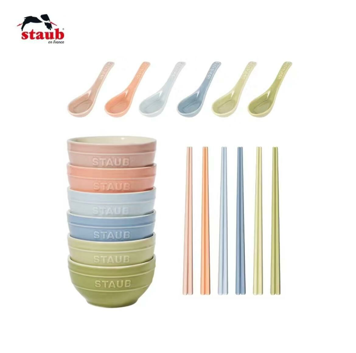 Staub 甜蜜馬卡龍餐具 18件/套