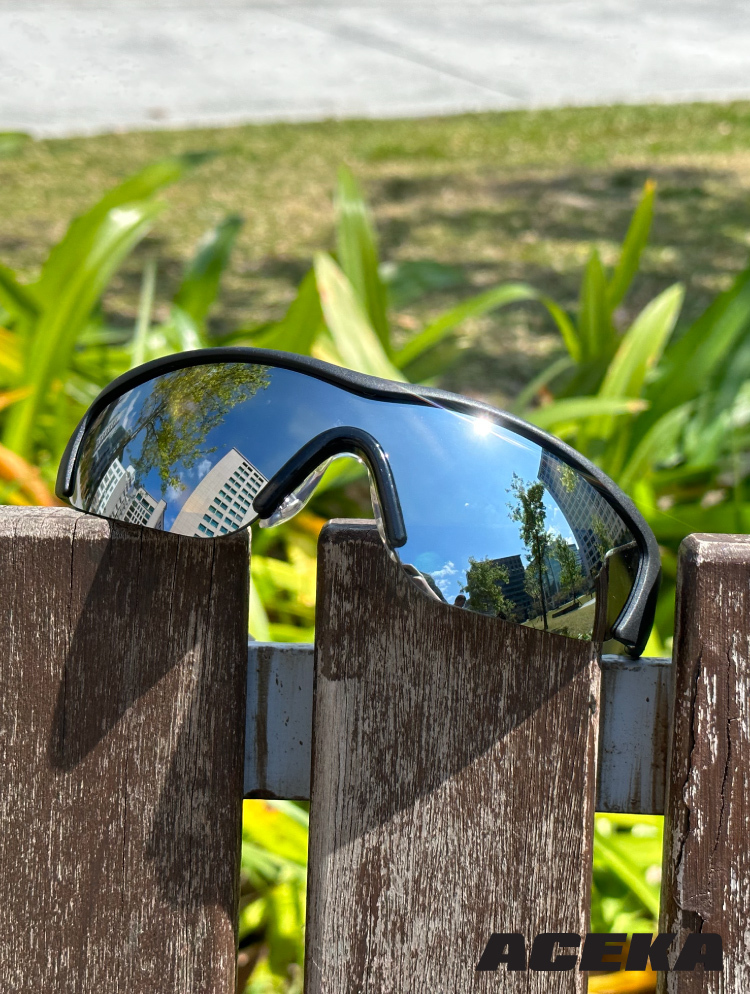 SHIELD 全方位黑鑽鏡面運動眼鏡