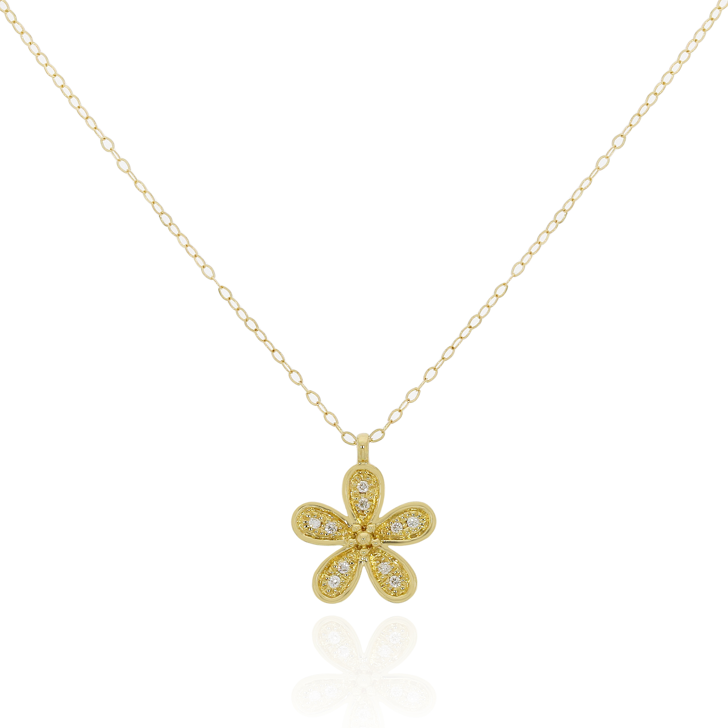 溫柔花造型鑽石頸鏈