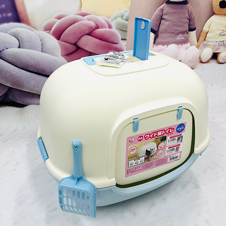日本IRIS WNT-510 屋型雙向活動門封閉式蛋型貓砂盆貓廁所