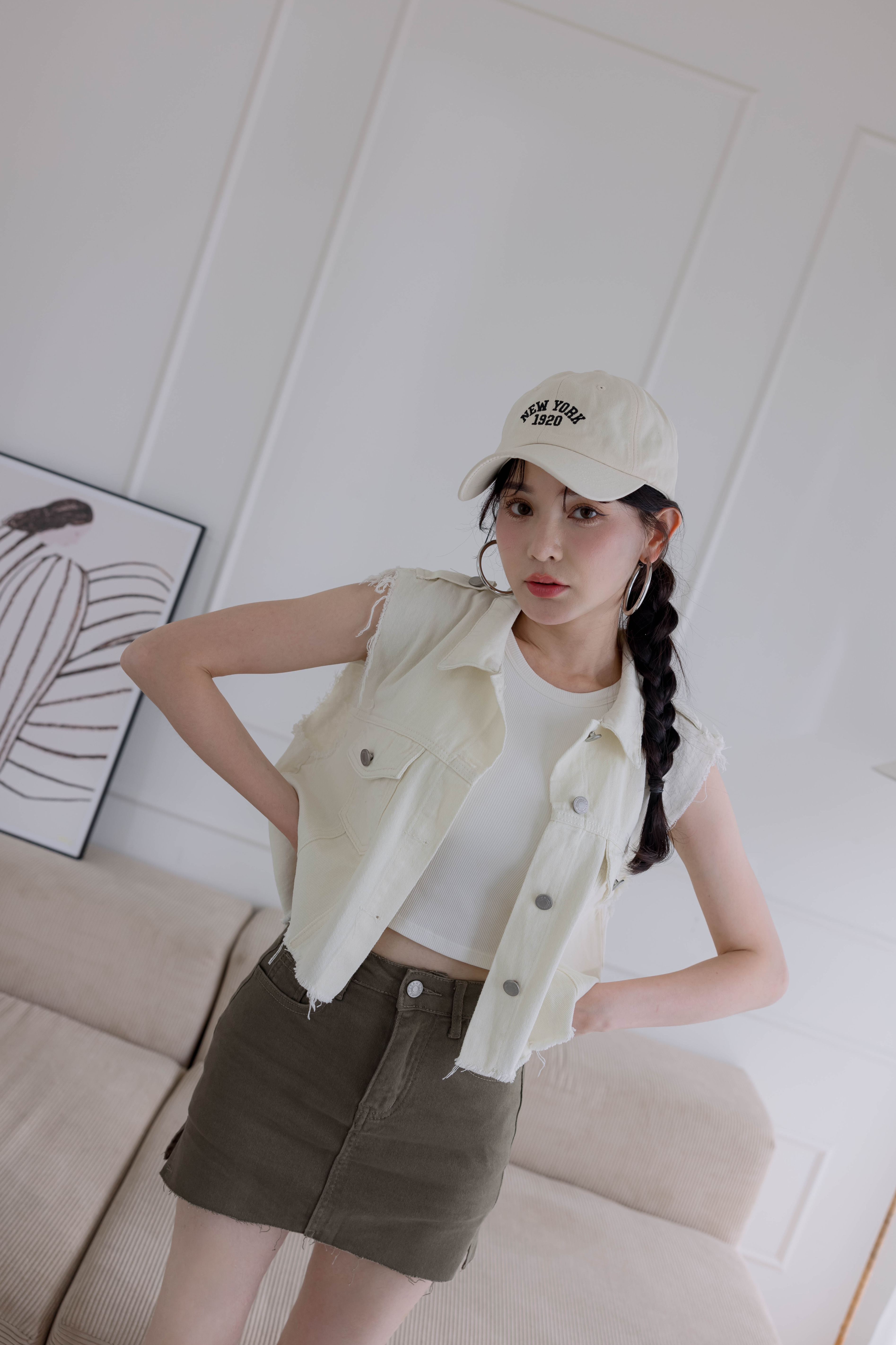 (現貨) 不修邊薄款牛仔背心B19