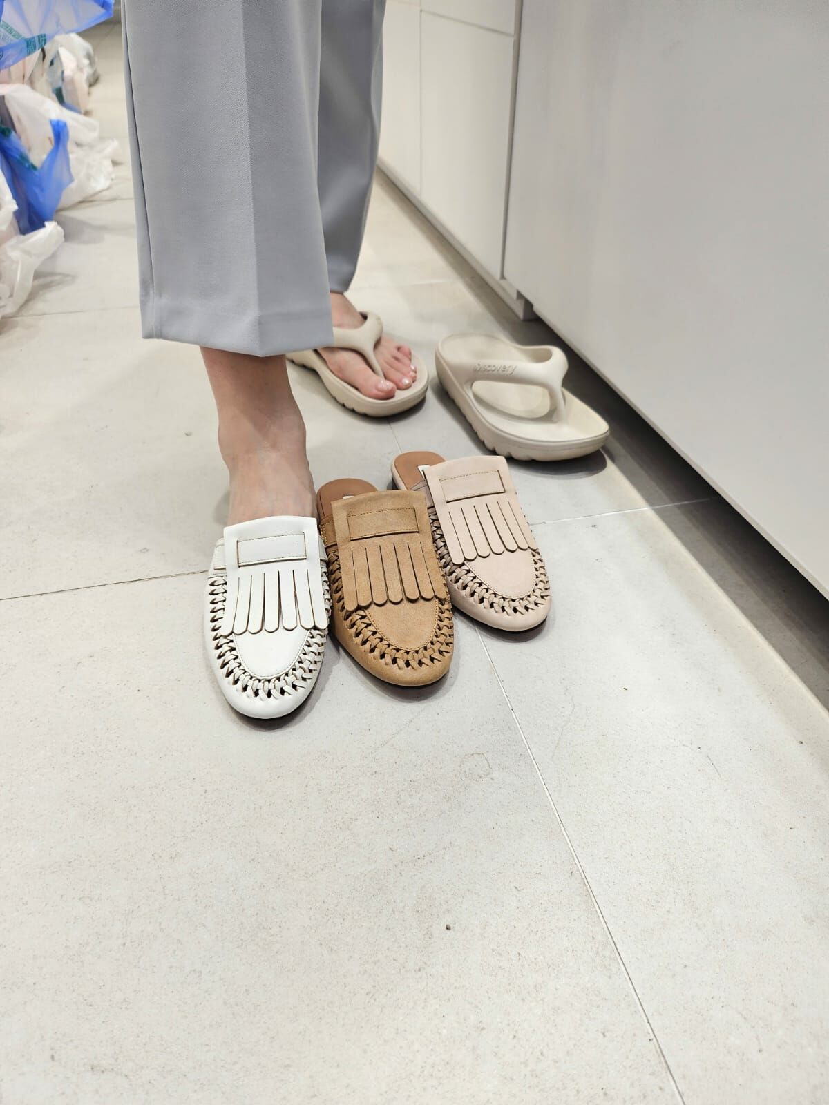 SH2104GR 韓國真皮蘇蘇拖鞋涼鞋