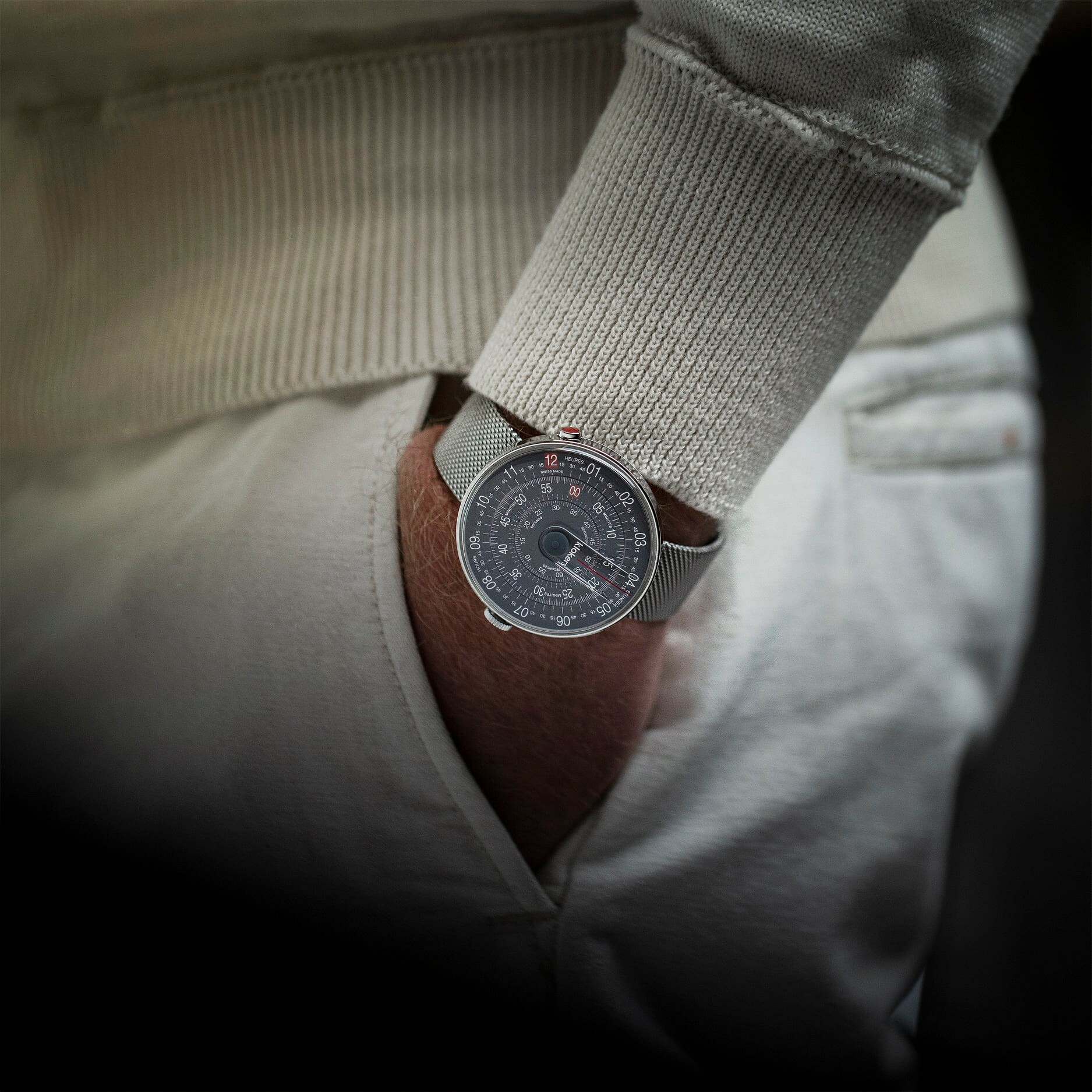 KLOK-01-D8 深灰色錶頭+米蘭錶帶