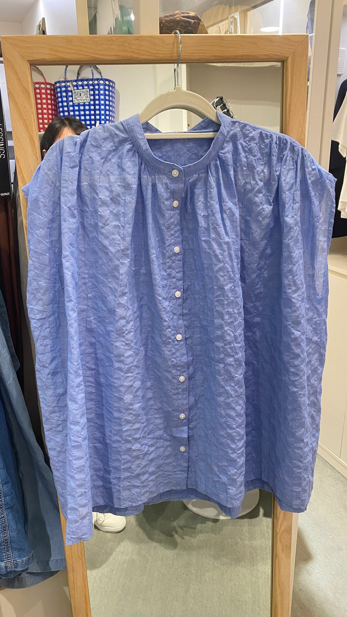 日系輕皺紋無袖襯衫