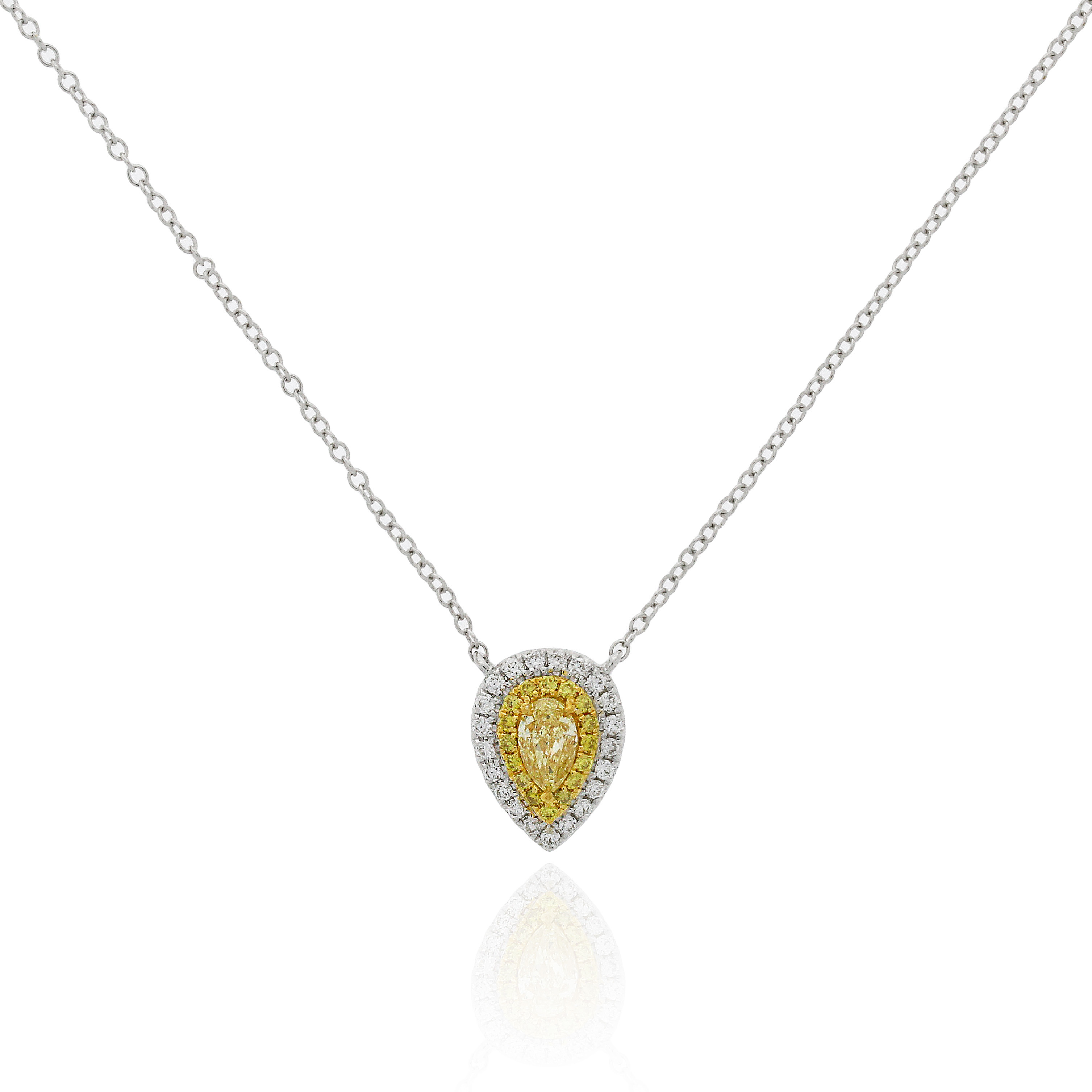 梨形黃鑽鑽石頸鏈