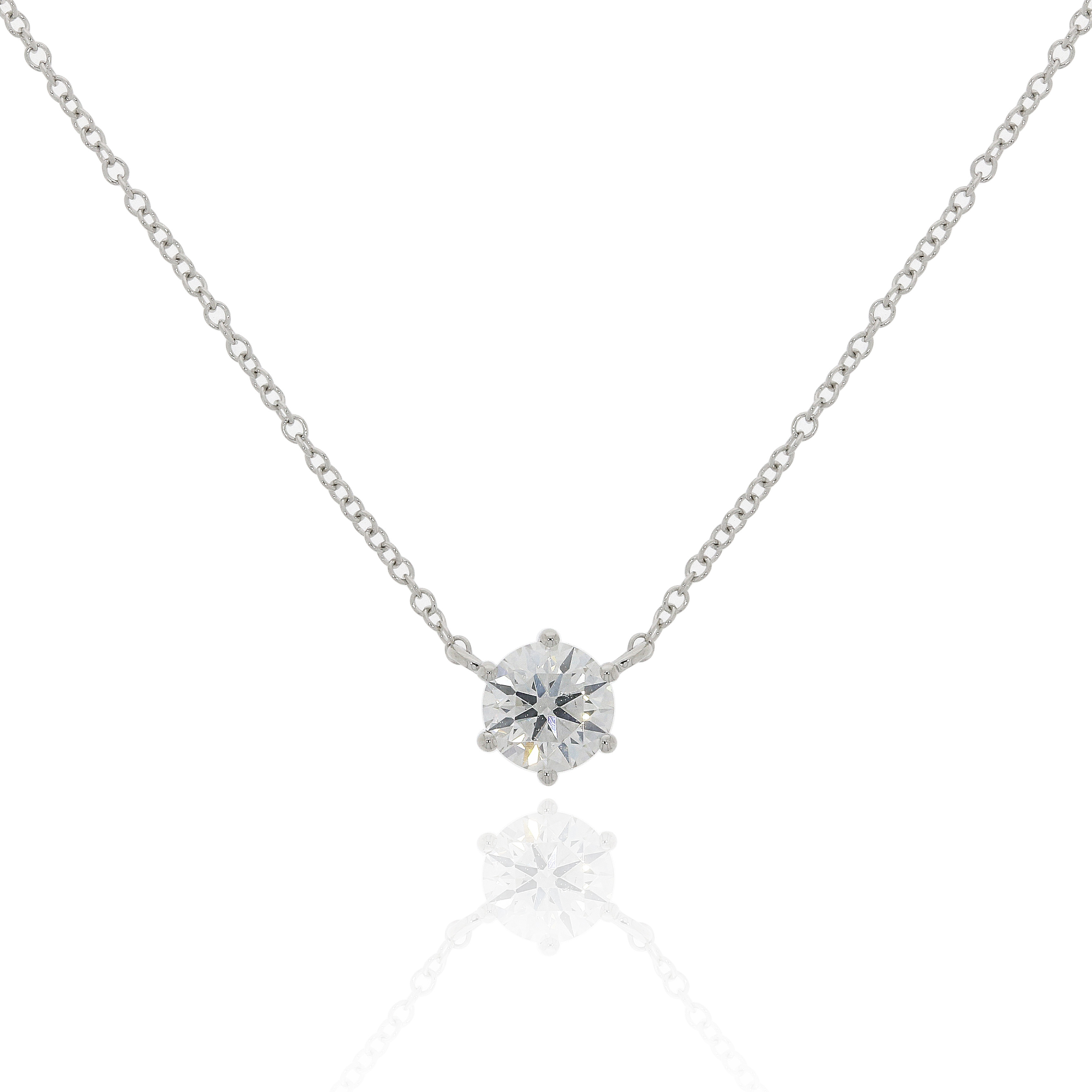 18K金23份6爪清鑲鑽石頸鏈