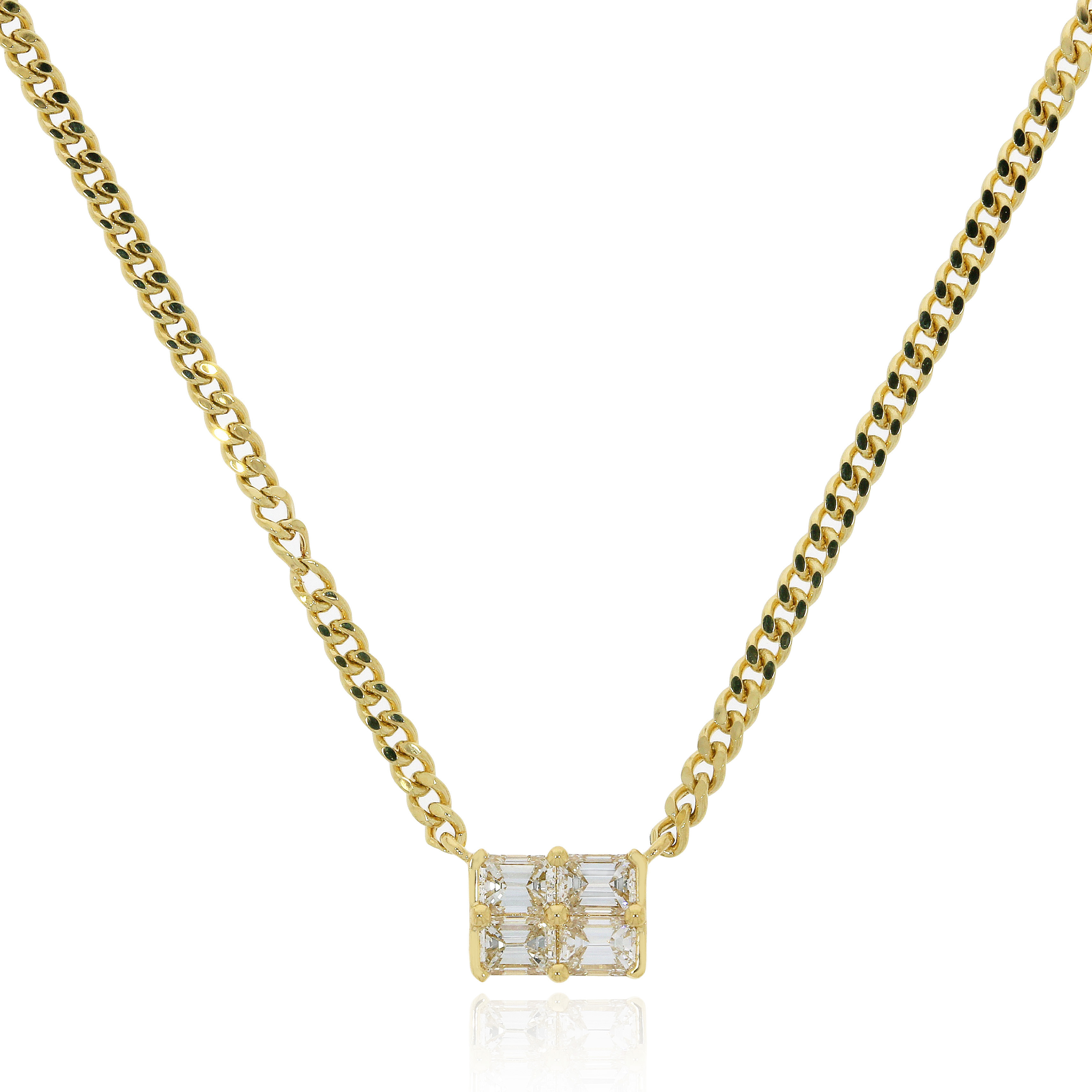 祖母綠切割鑽石頸鏈