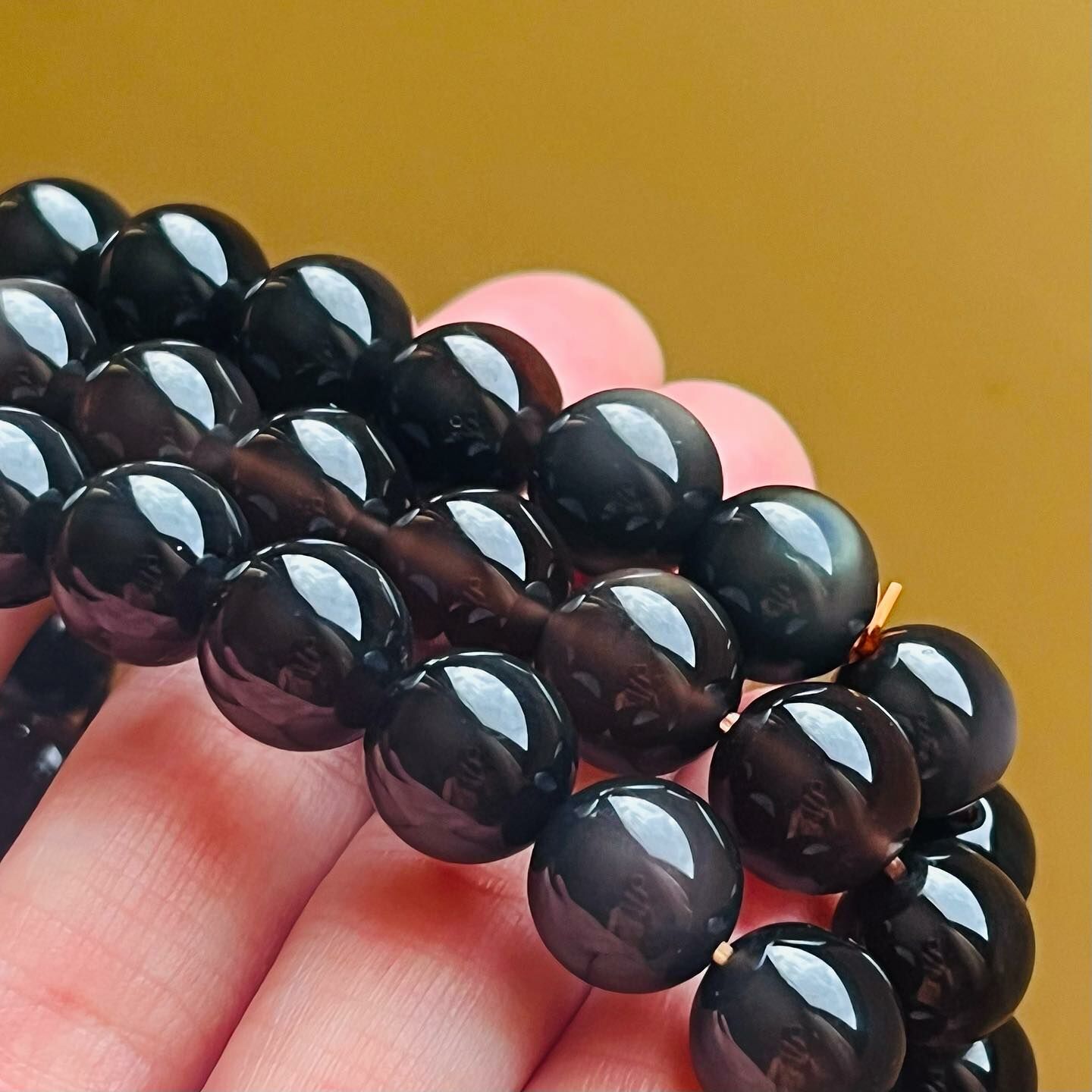 [原石] 冰種黑曜石 / 阿帕契之淚 水晶手串