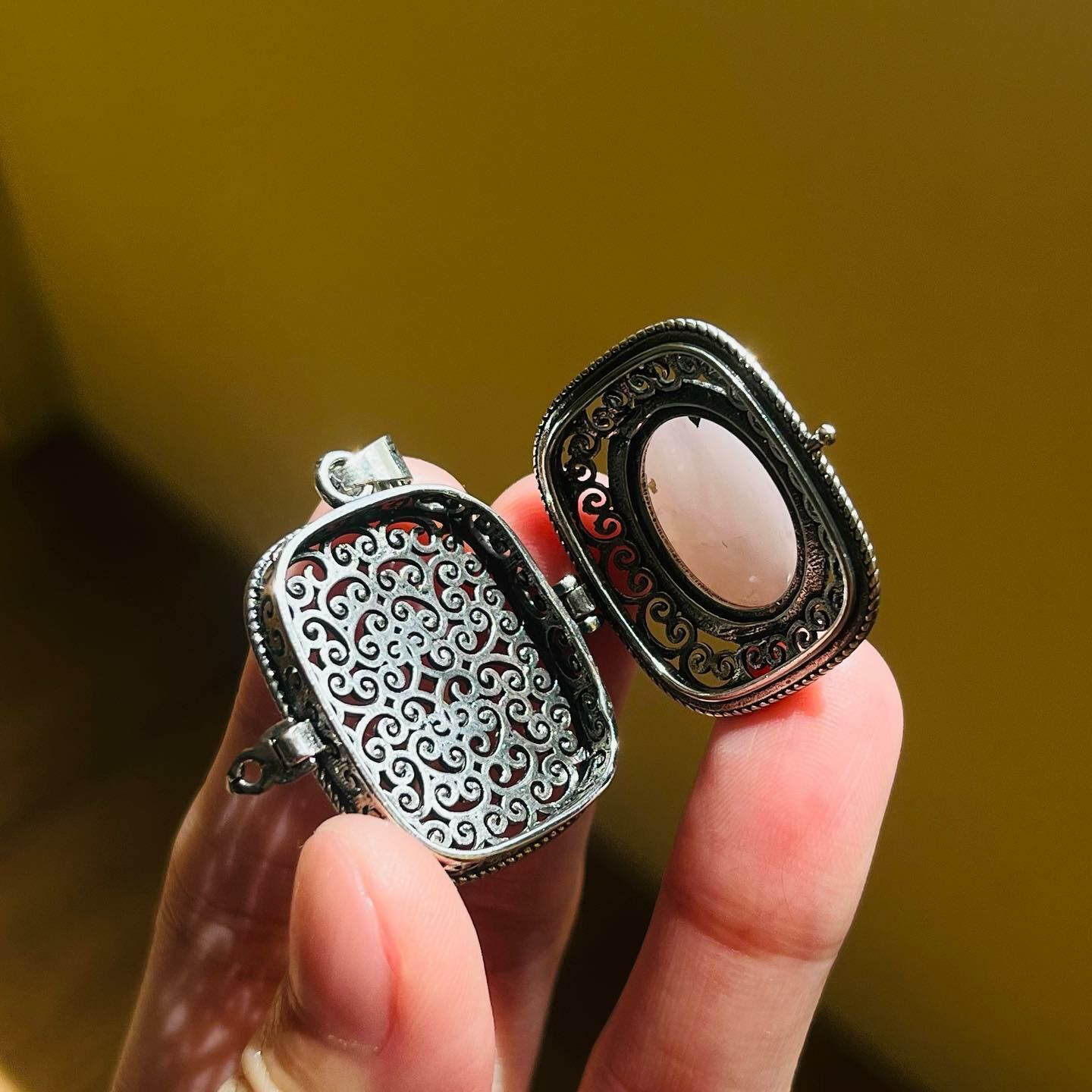 [原石] 紫粉晶 盒子項鍊吊墜