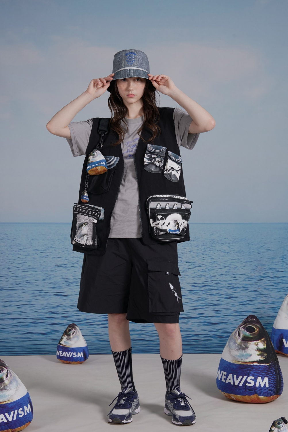 虱目魚罐頭釣魚背心-黑