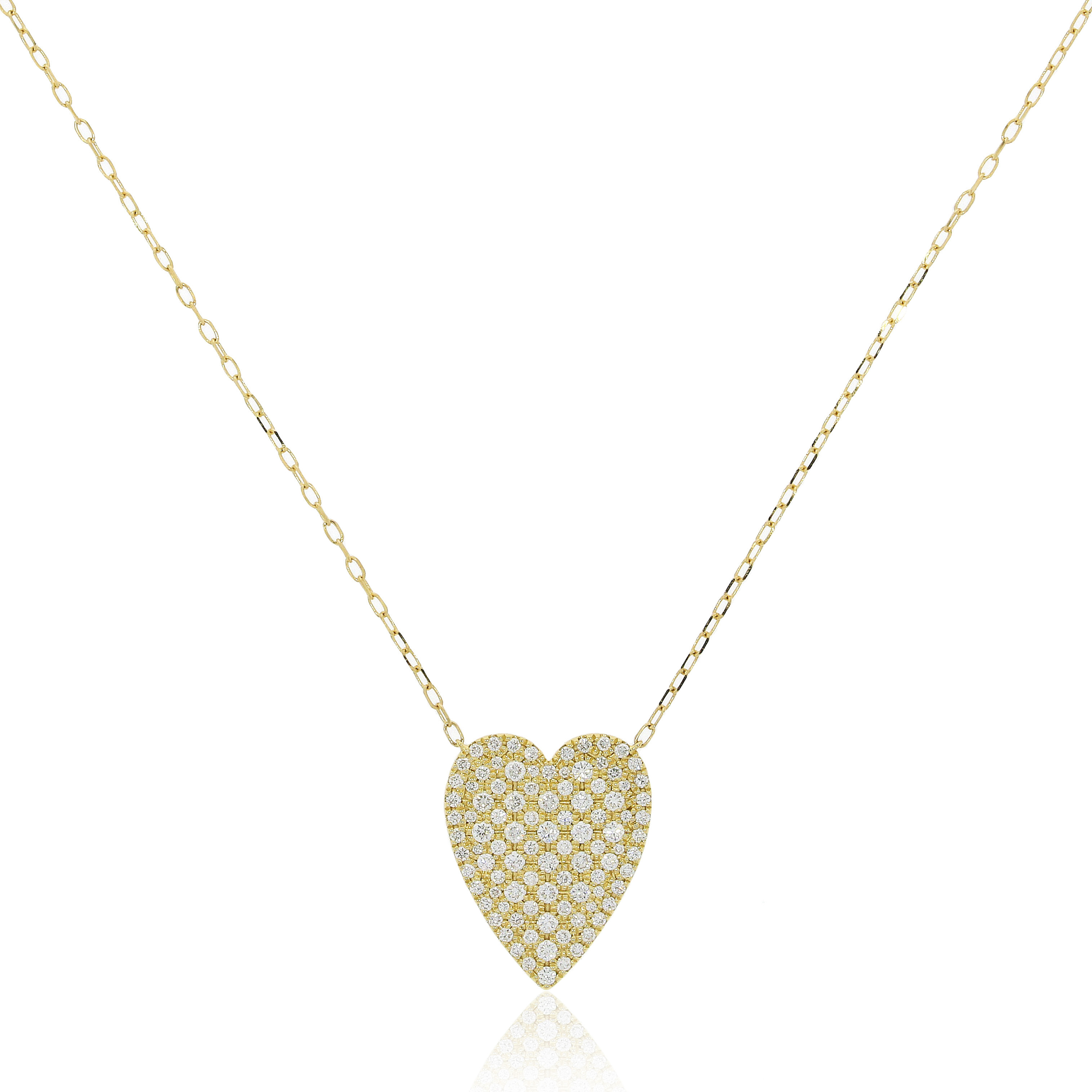 18K黃金鑽石心形頸鏈