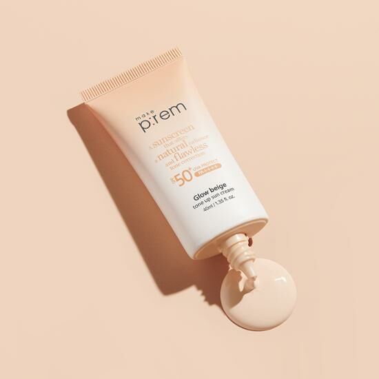 Make P:rem Glow Beige Tone Up Sun Cream SPF50+ PA++++ 40ml [Olive Young Double Planning Set]
