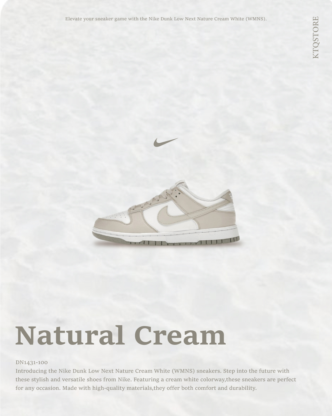KTQ STORE ‧ Nike Dunk Low "White Cream" 奶茶 DN1431-100