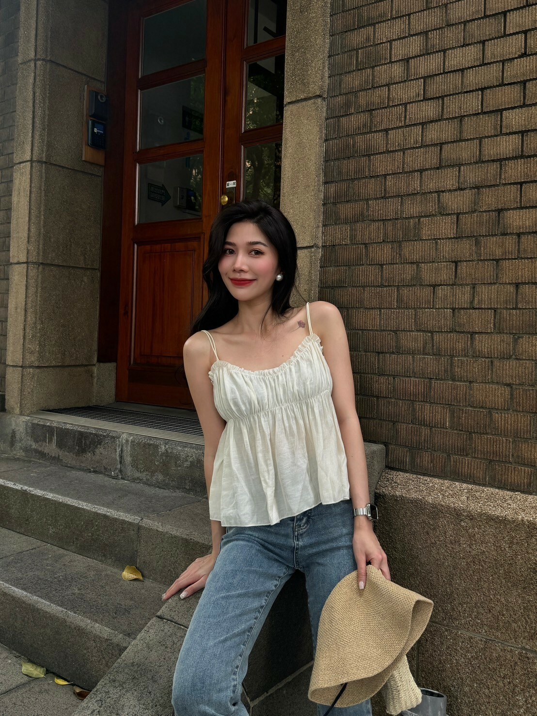 夏日清新細肩上衣