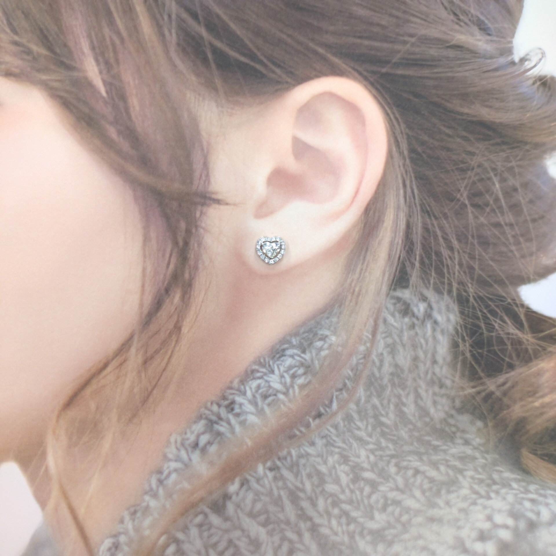 18K White Gold 1.14ct Heart Shaped Diamond Earrings