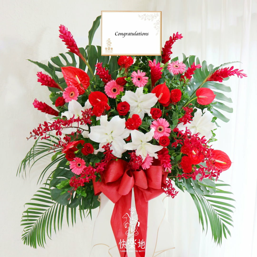 紅得漂亮 I 高架花籃  SF240500