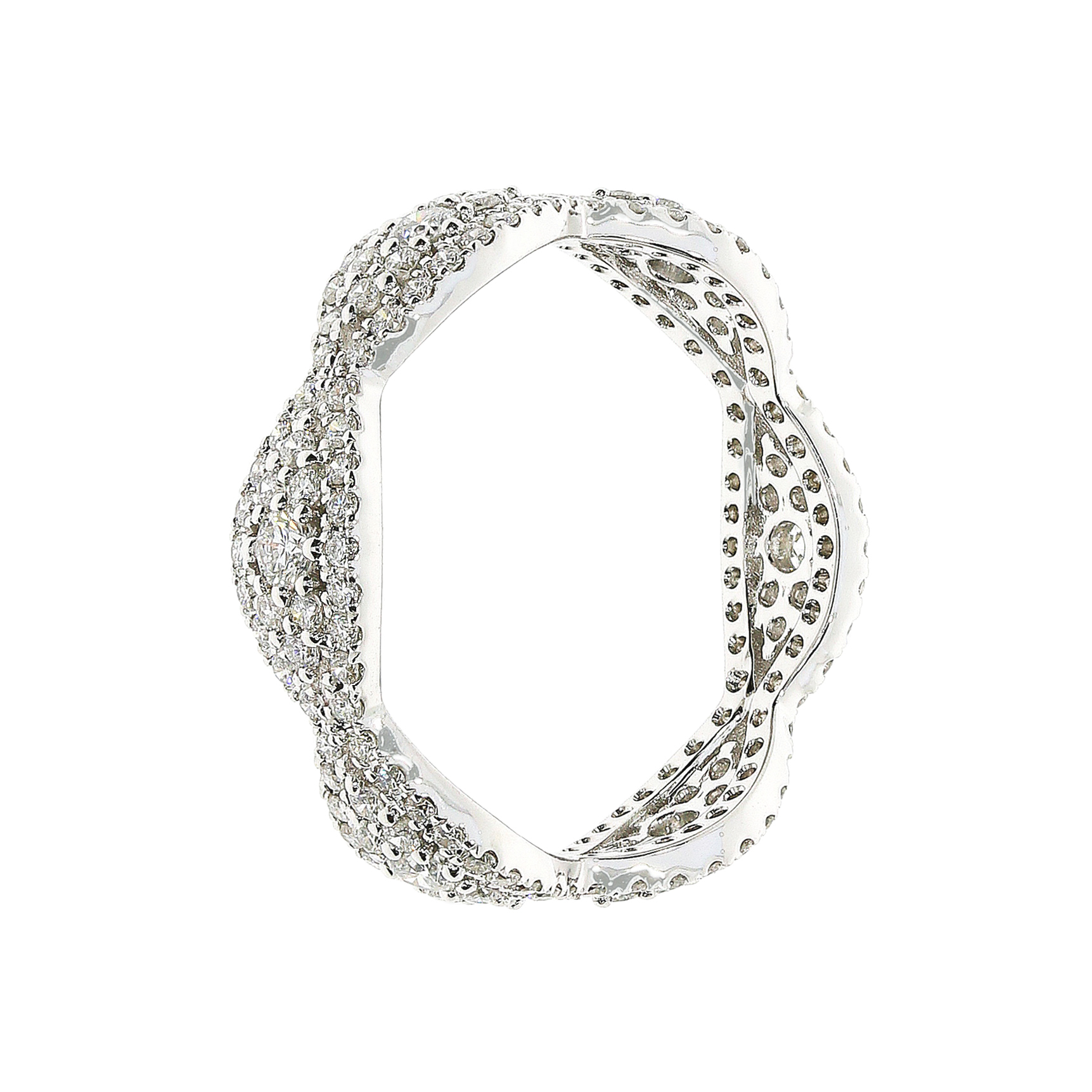 18K白金混身鑽石戒指