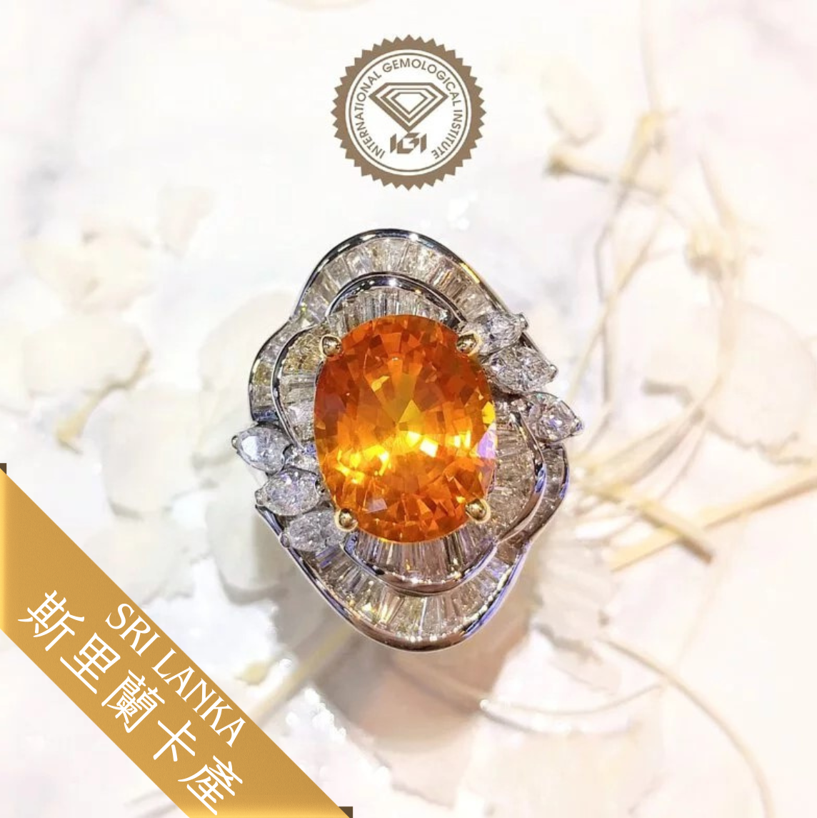 18K White Gold 6.08ct Sapphire and Diamond Ring