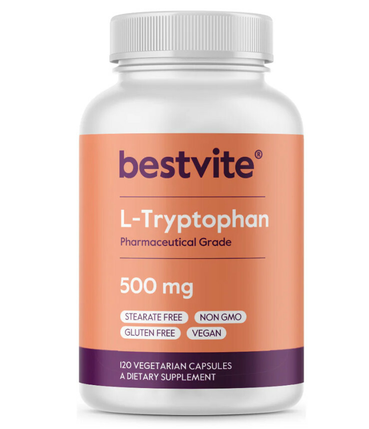 [預購] BestVite 左旋色氨酸 500毫克 120粒素食膠囊 L-Tryptophan