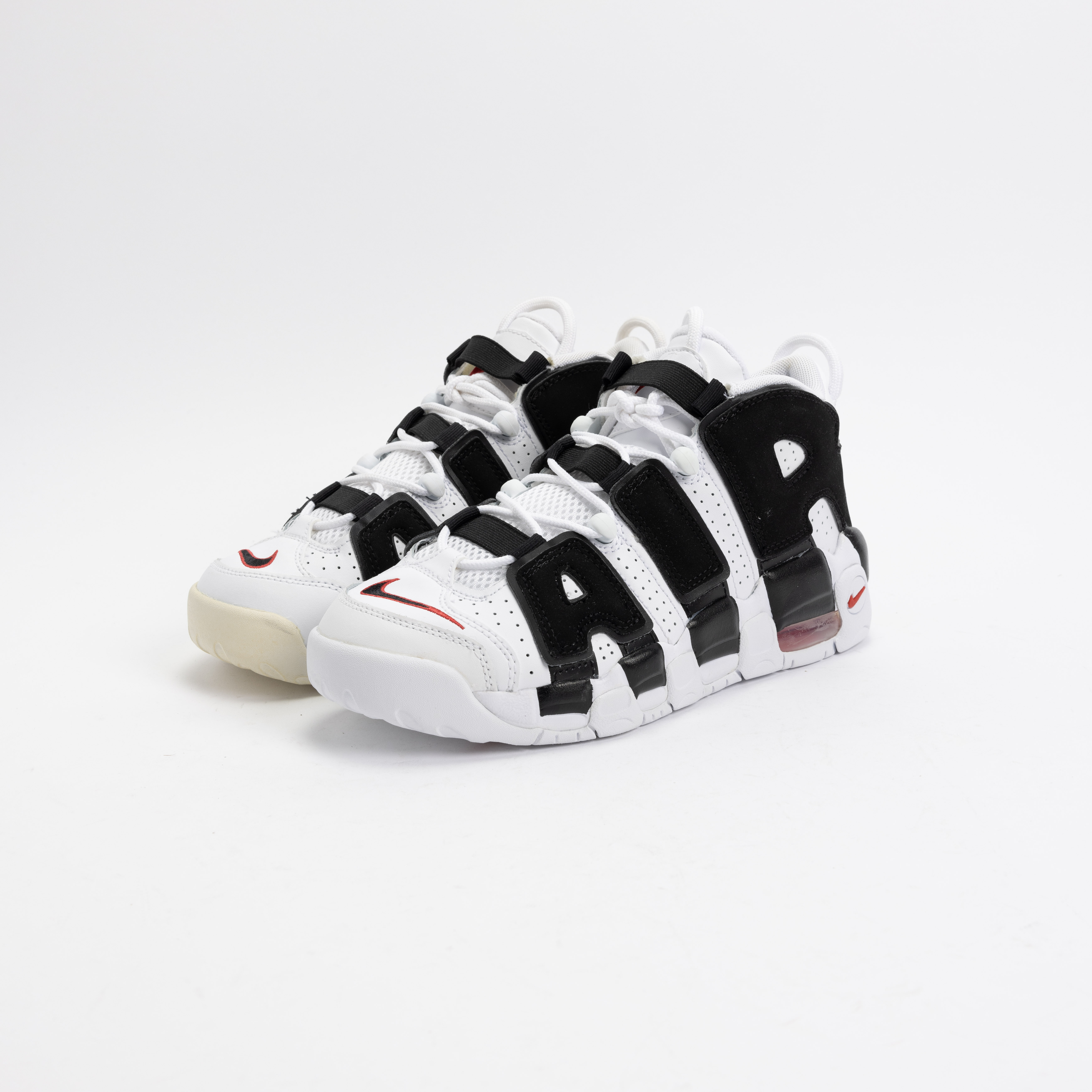 【瑕疵商品74】-(B1c)-NIKE AIR MORE UPTEMPO (GS) 白黑 熊貓-415082 105