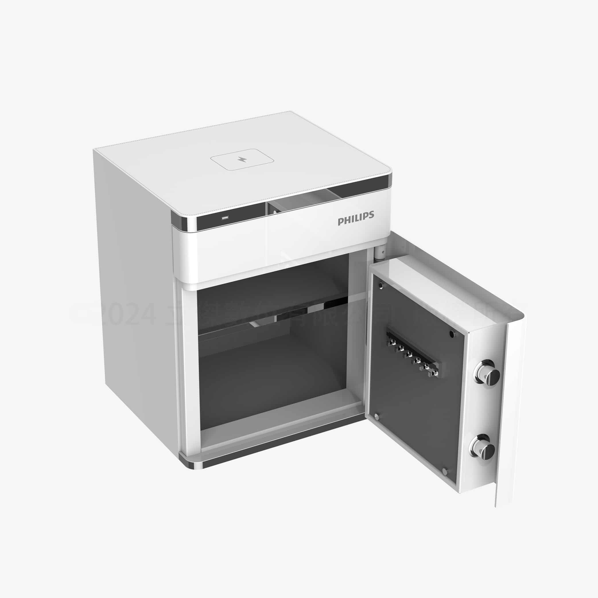 【臺灣公司貨】PHILIPS 飛利浦｜SBX301 保管櫃 保險箱 金庫 重要物品櫃 可兼當床頭櫃 櫃子 保管箱 指紋解鎖 頂板無線充電盤 簡約美型保險箱