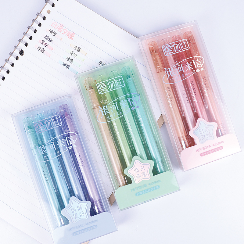 現貨區 集物社文具架裝爆閃螢光筆學生劃重點彩色筆(一枝)  KK7501