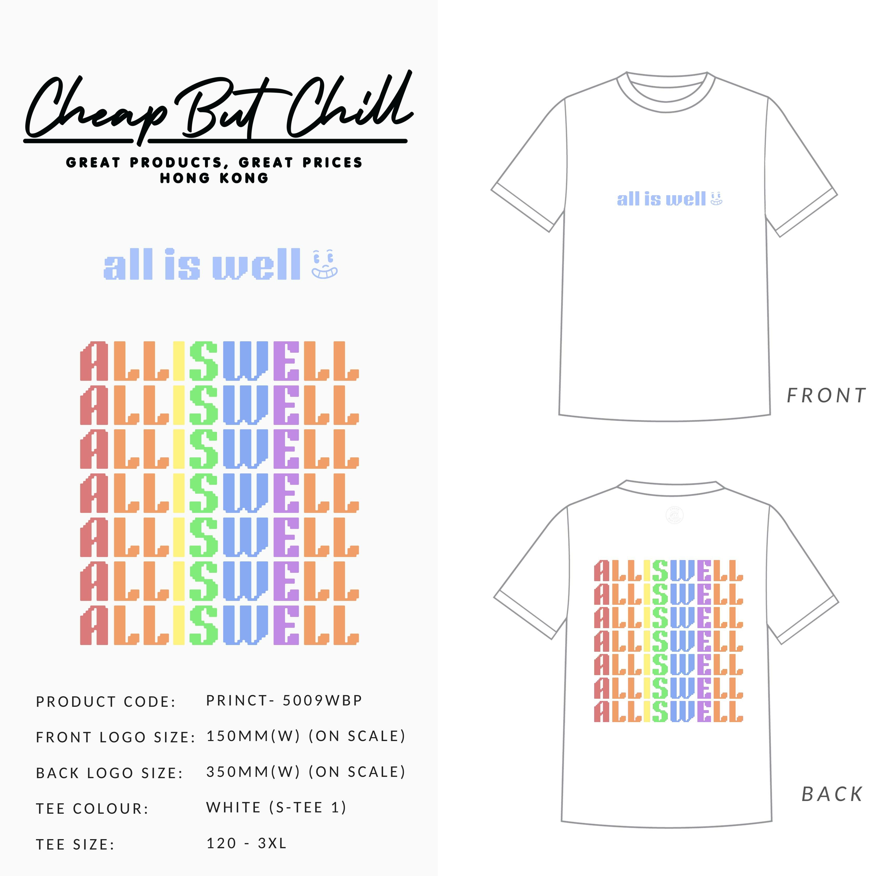 New ✦ CheapbutChill All is Well Tee - 藍 (三色入)