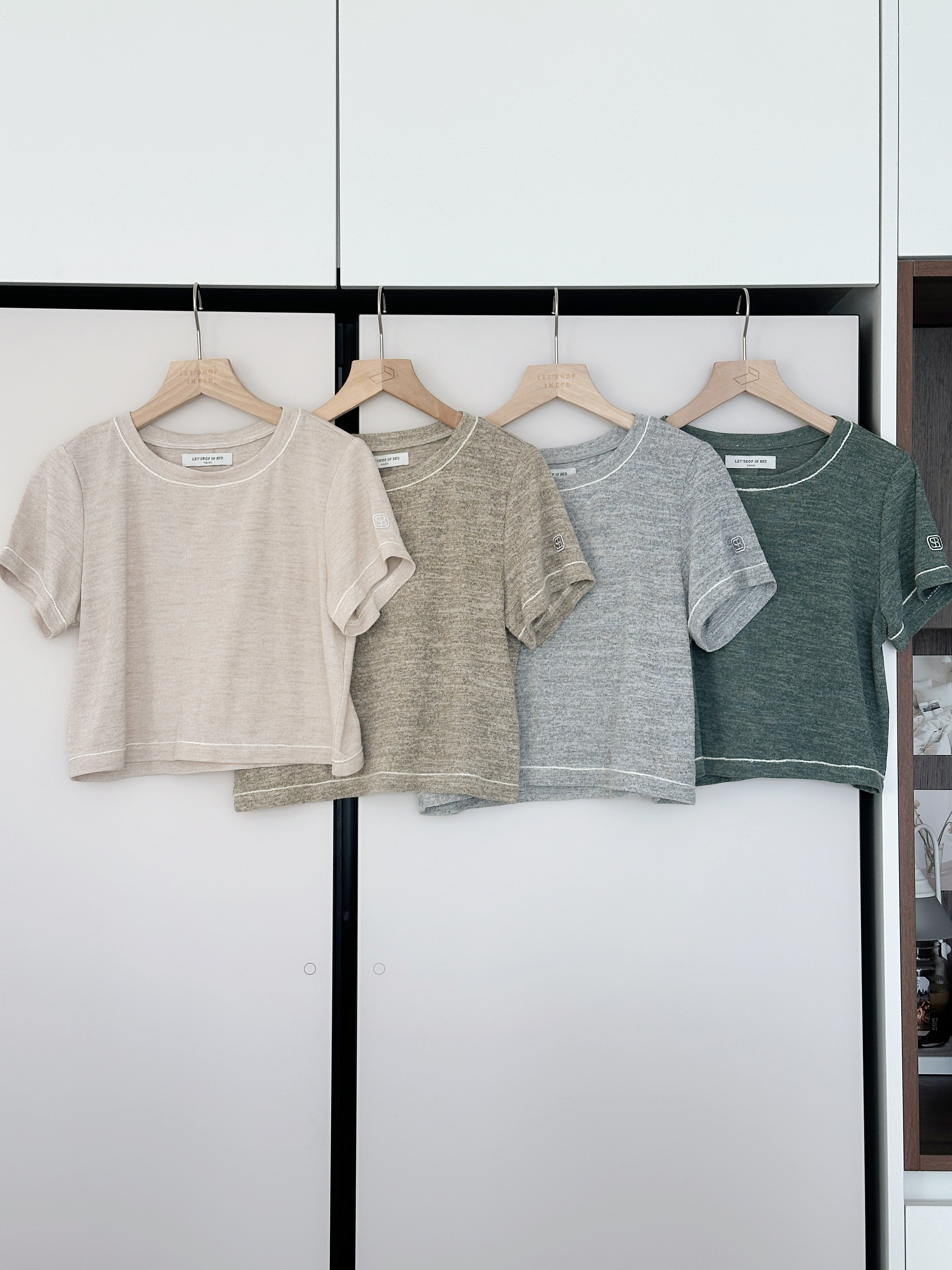 LSIBMADE17 超舒適手工刺繡白邊TEE-4色