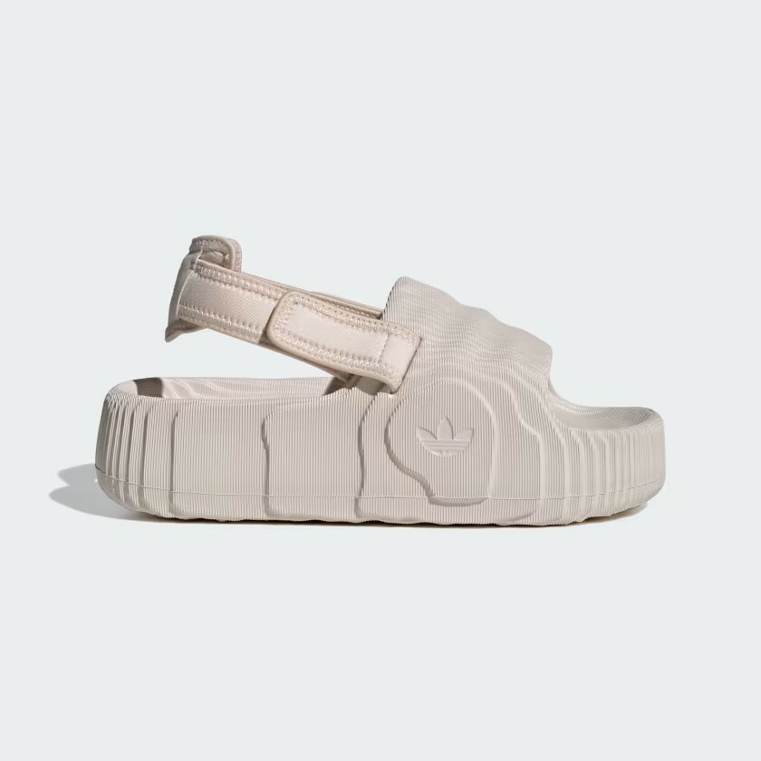 【adidas ADILETTE 22 XLG W 厚底涼拖鞋 - 粉白 】